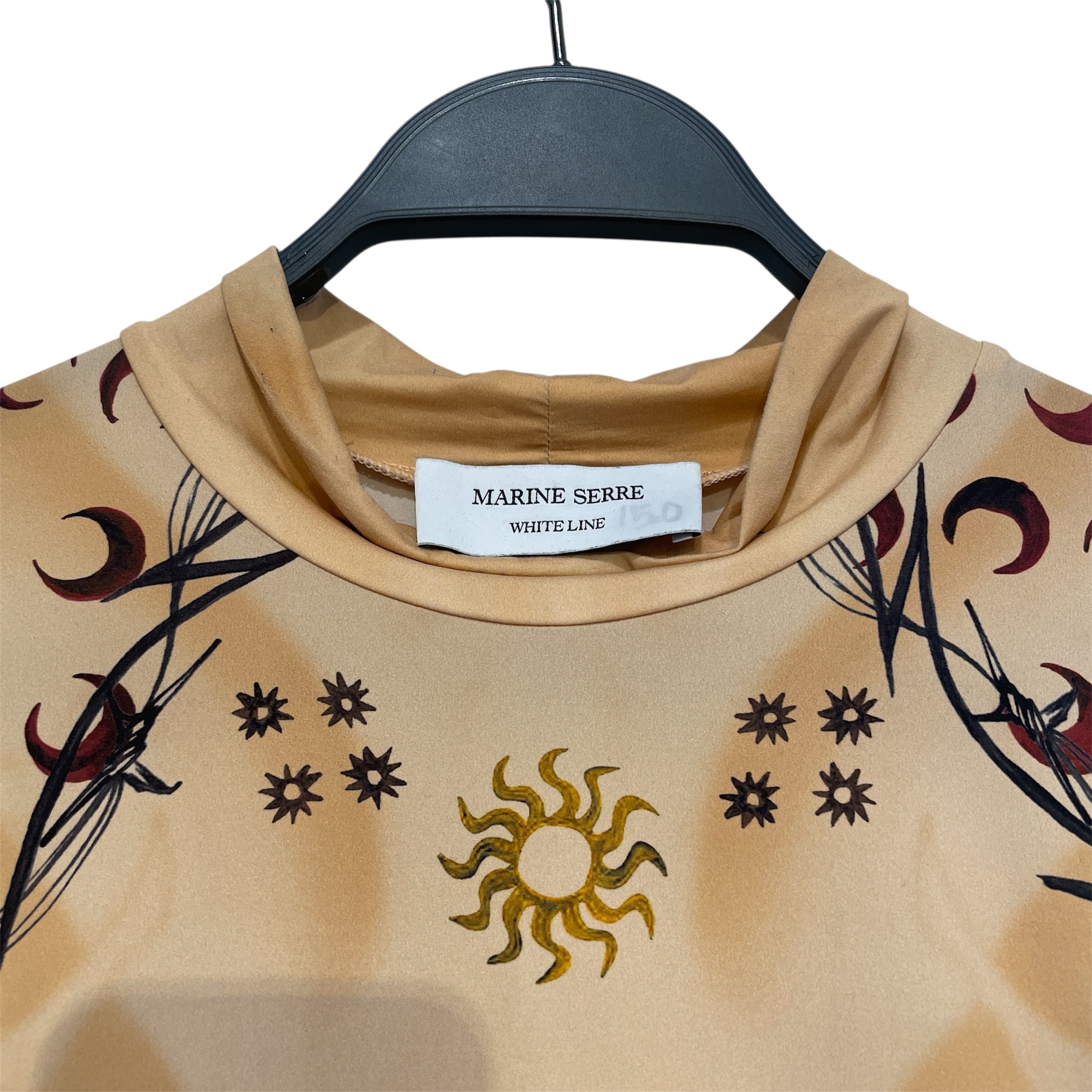 MARINE SERRE/LS T-Shirt/L/Nylon/BEG/All Over Print/Second Skin Tattoo Punk Shaded view 3