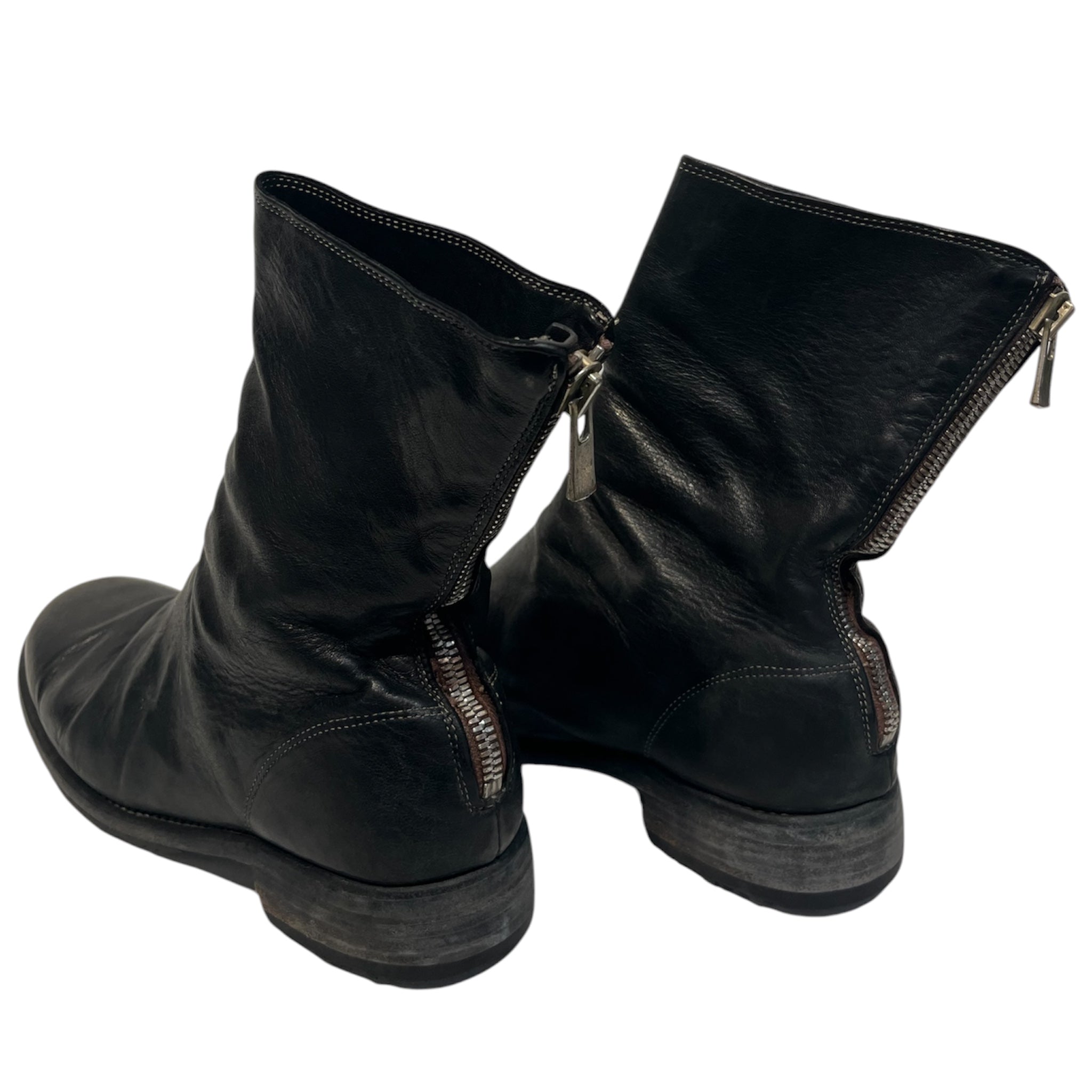 GUIDI/Boots/EU 43/Leather/BLK/986 ALL BLACK BACK ZIP view 2