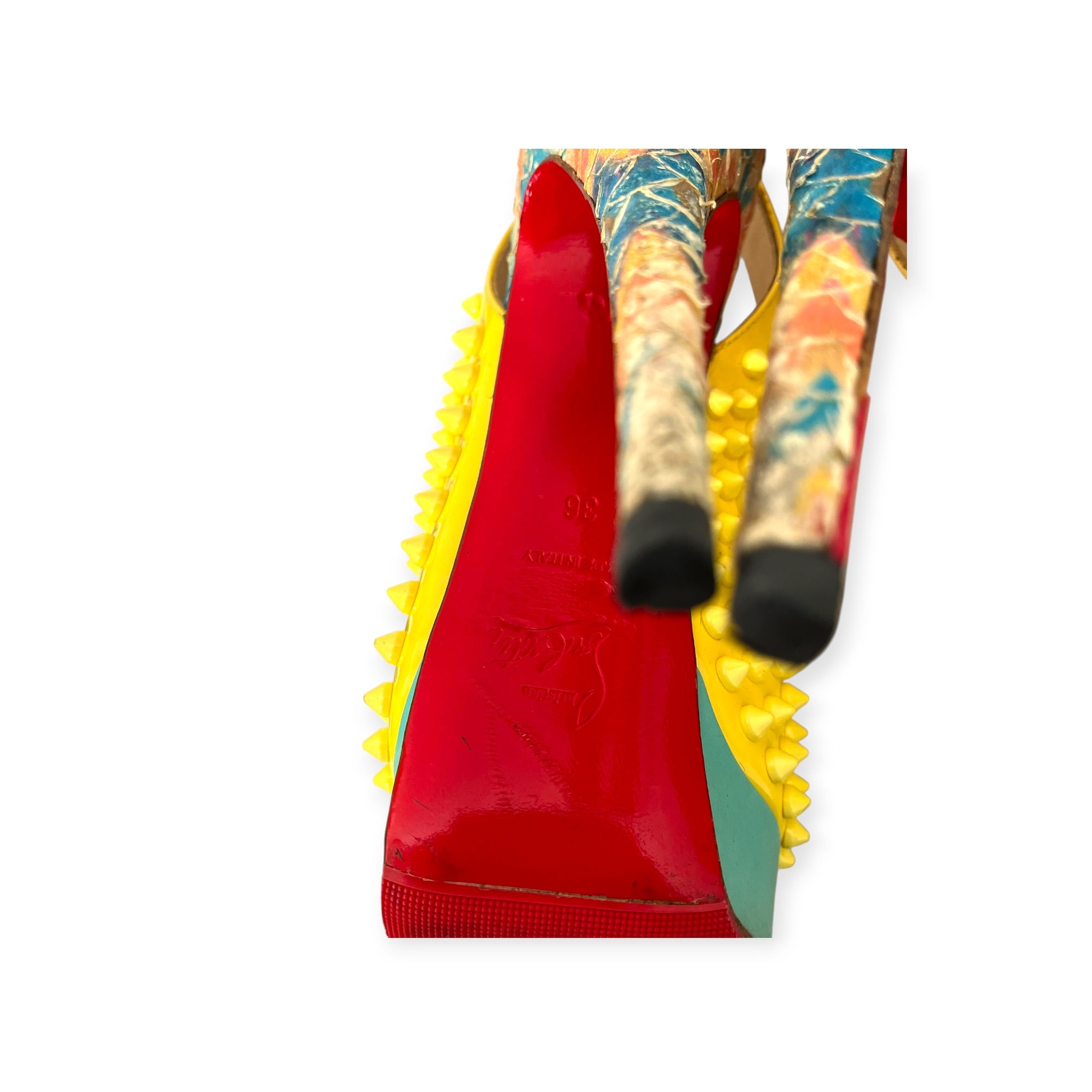 Christian Louboutin/Heels/EU 36/YEL/SPIKE ACCENT FISHSCALE PUMPS view 9