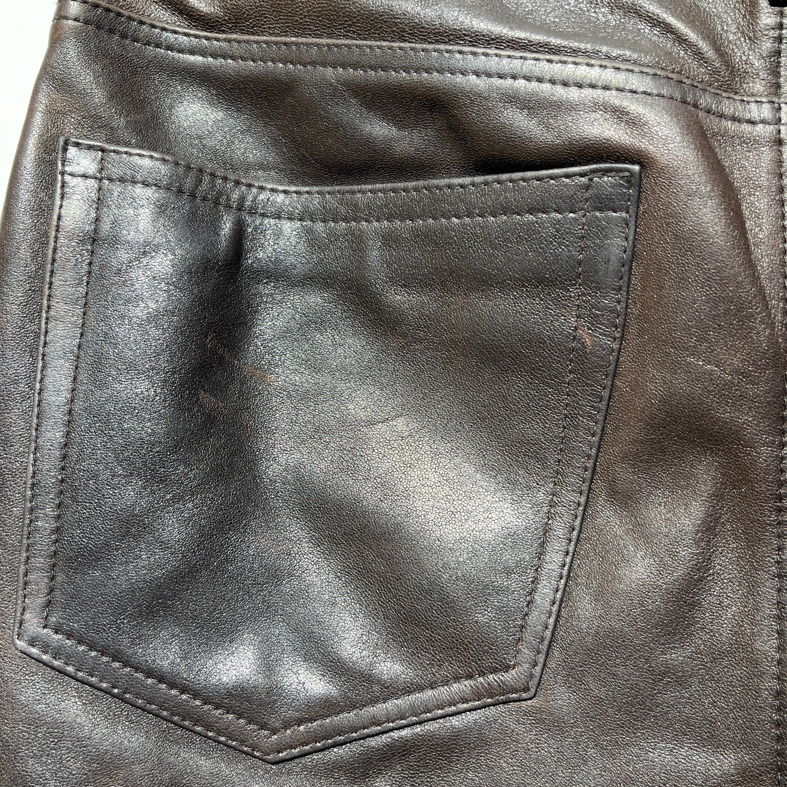 STUSSY/Straight Pants/32/Lambskin/BRW/Lambskin Big 'Ol view 5