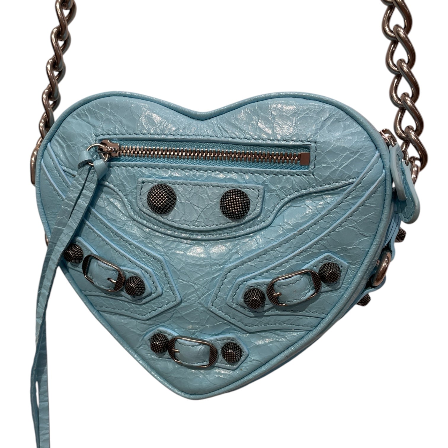 BALENCIAGA/Cross Body Bag/Leather/BLU/heart shaped le cagole city view 2
