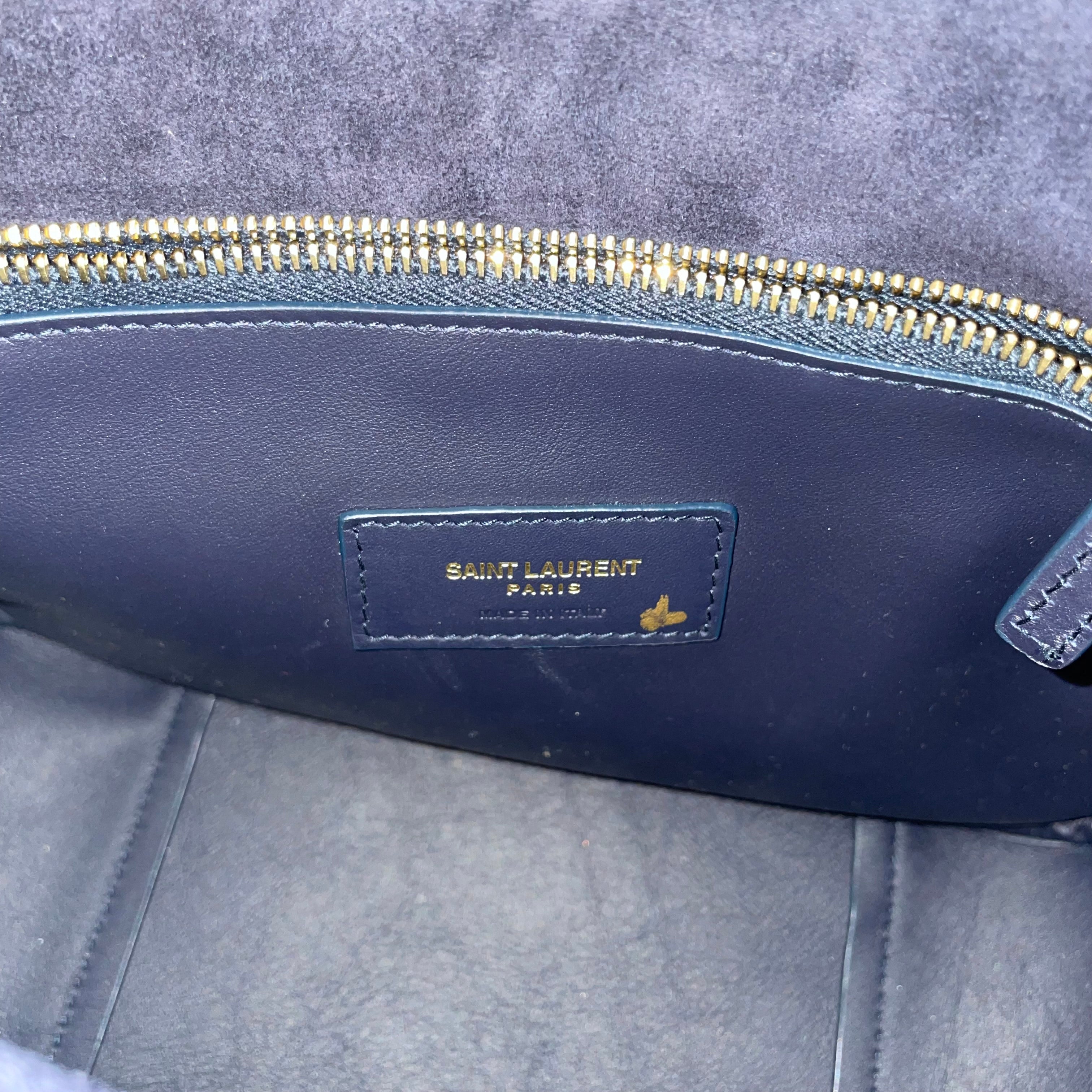 YVES SAINT LAURENT/Hand Bag/Leather/NVY/LE 5 A 7 LOGO CLOSURE HARDWARE view 5