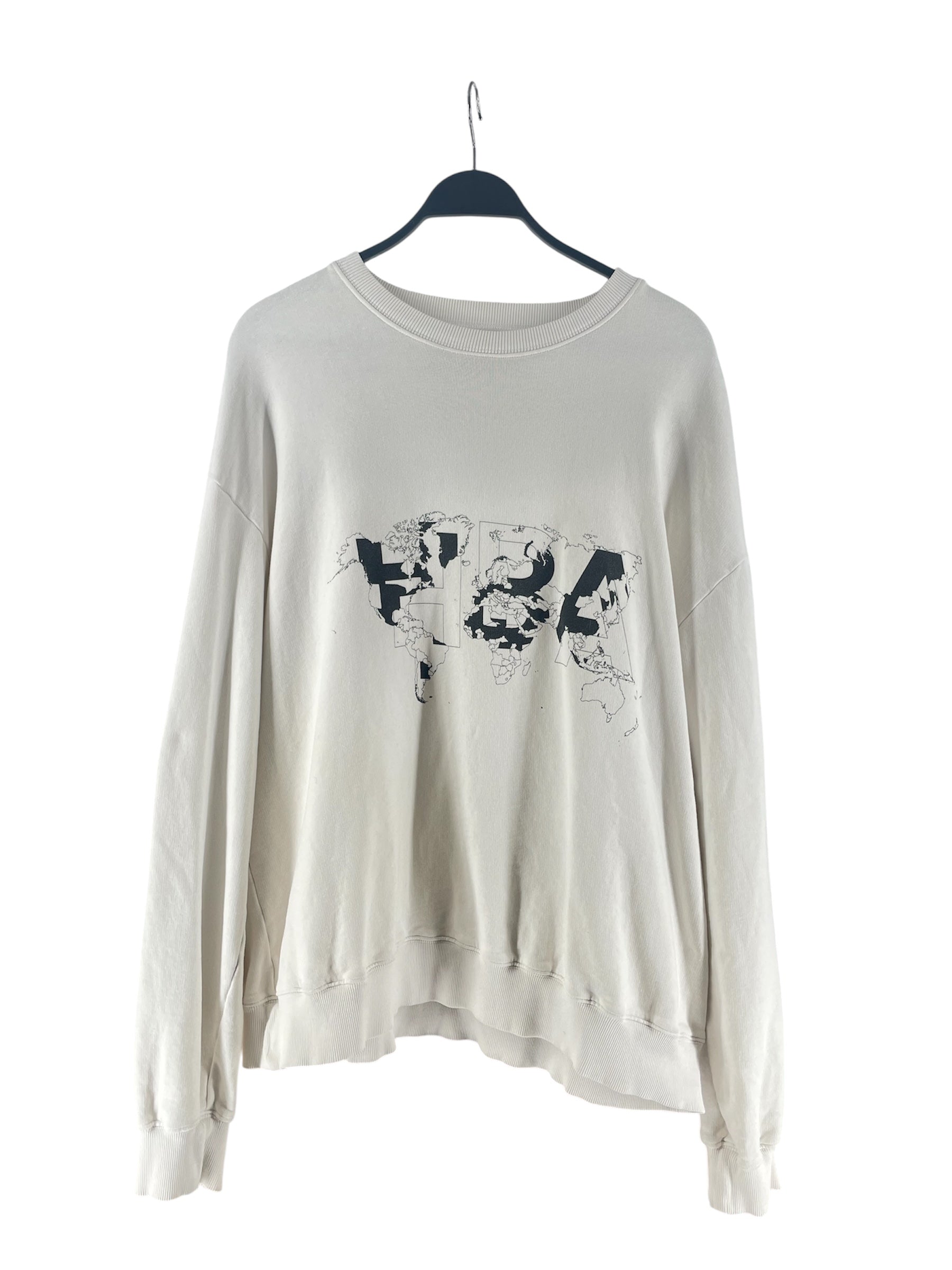 HOOD BY AIR./Sweatshirt/XL/Cotton/WHT/WORLD MAP GRAPHIC view 1