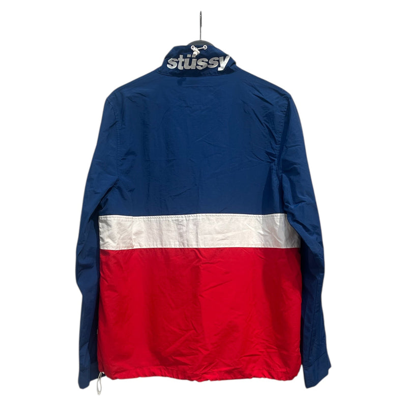 STUSSY/Windbreaker/S/Nylon/RED/colorblock old stussy