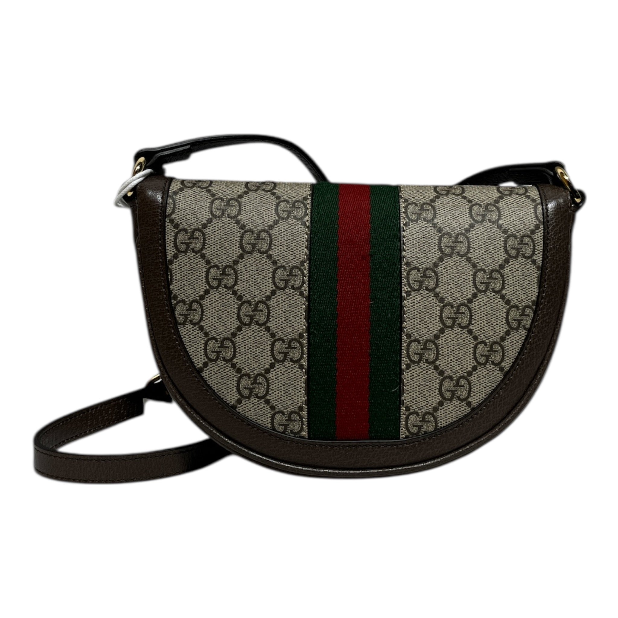 GUCCI/Cross Body Bag/Monogram/Cotton/BRW/MARMONT HALF MOON view 2