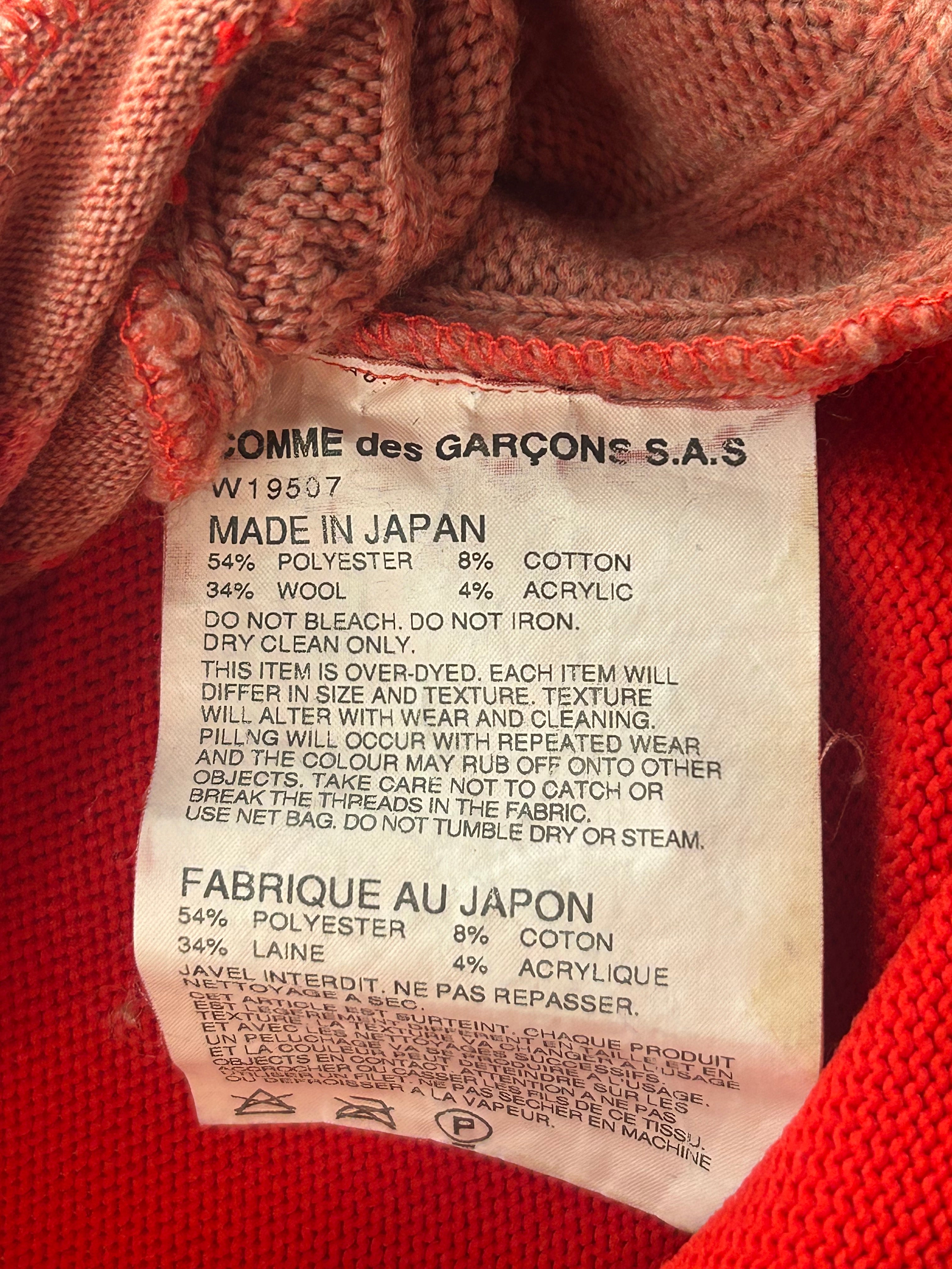 COMME des GARCONS SHIRT/Sweatshirt/XS/All Over Print/Polyester/RED/W19507 view 3