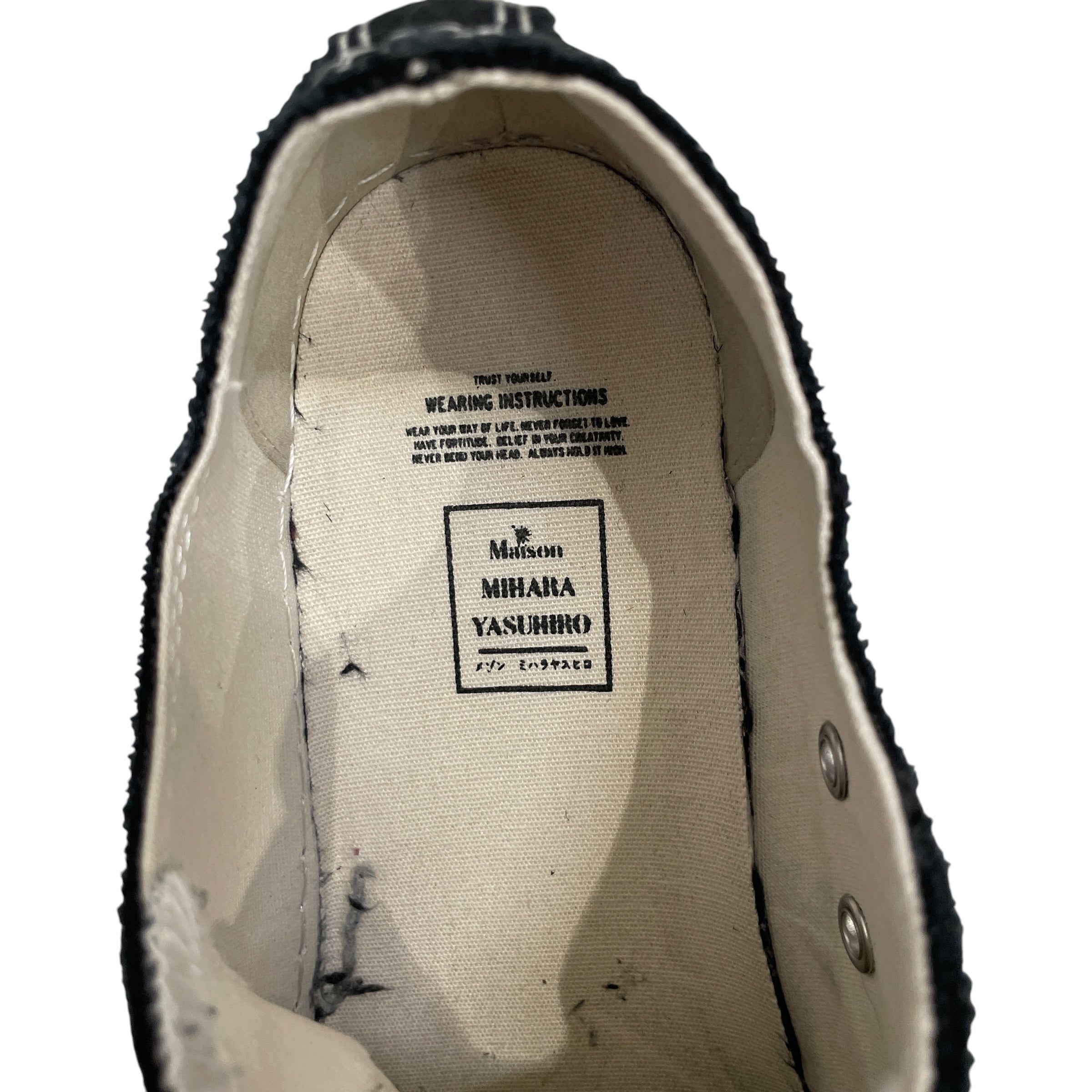 MAISON MIHARA YASUHIRO/Low-Sneakers/EU 41/Cotton/BLK/PETERSON LOW STAIN LEFT LACES view 4