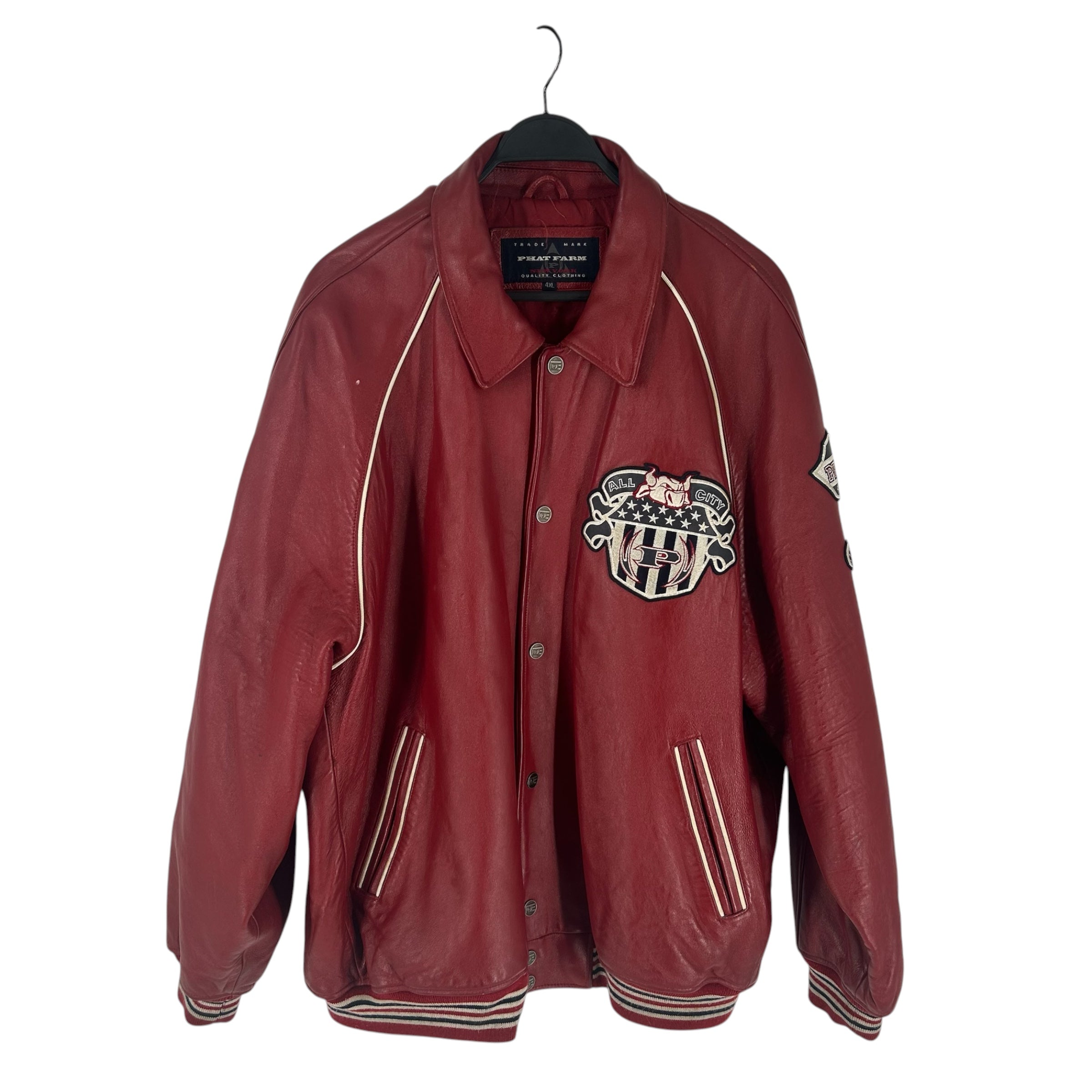 PHAT FARM/Baseball Jkt/XXXXL/Leather/RED/ALL CITY view 1