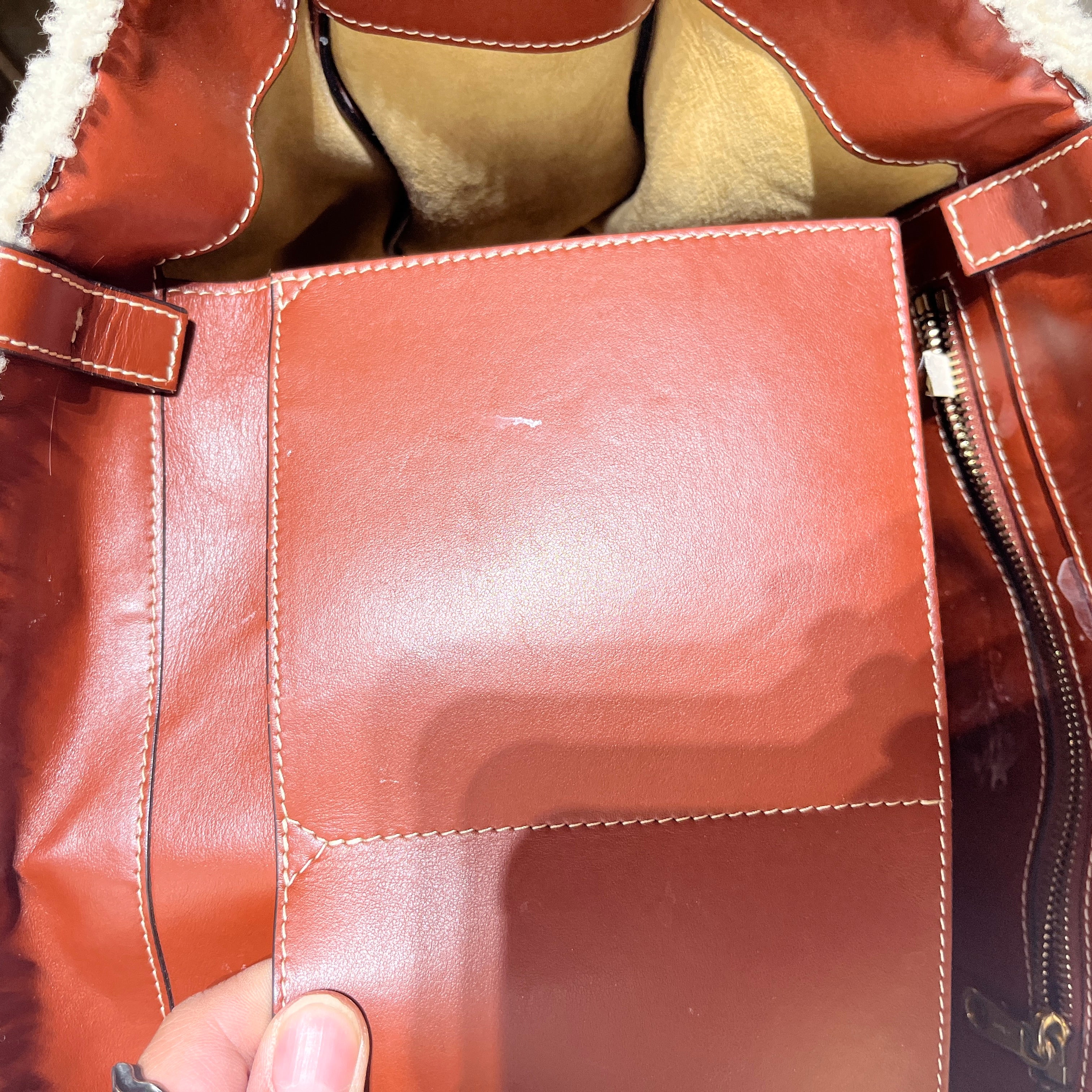 Chloe/Tote Bag/Wool/CRM/woody view 8