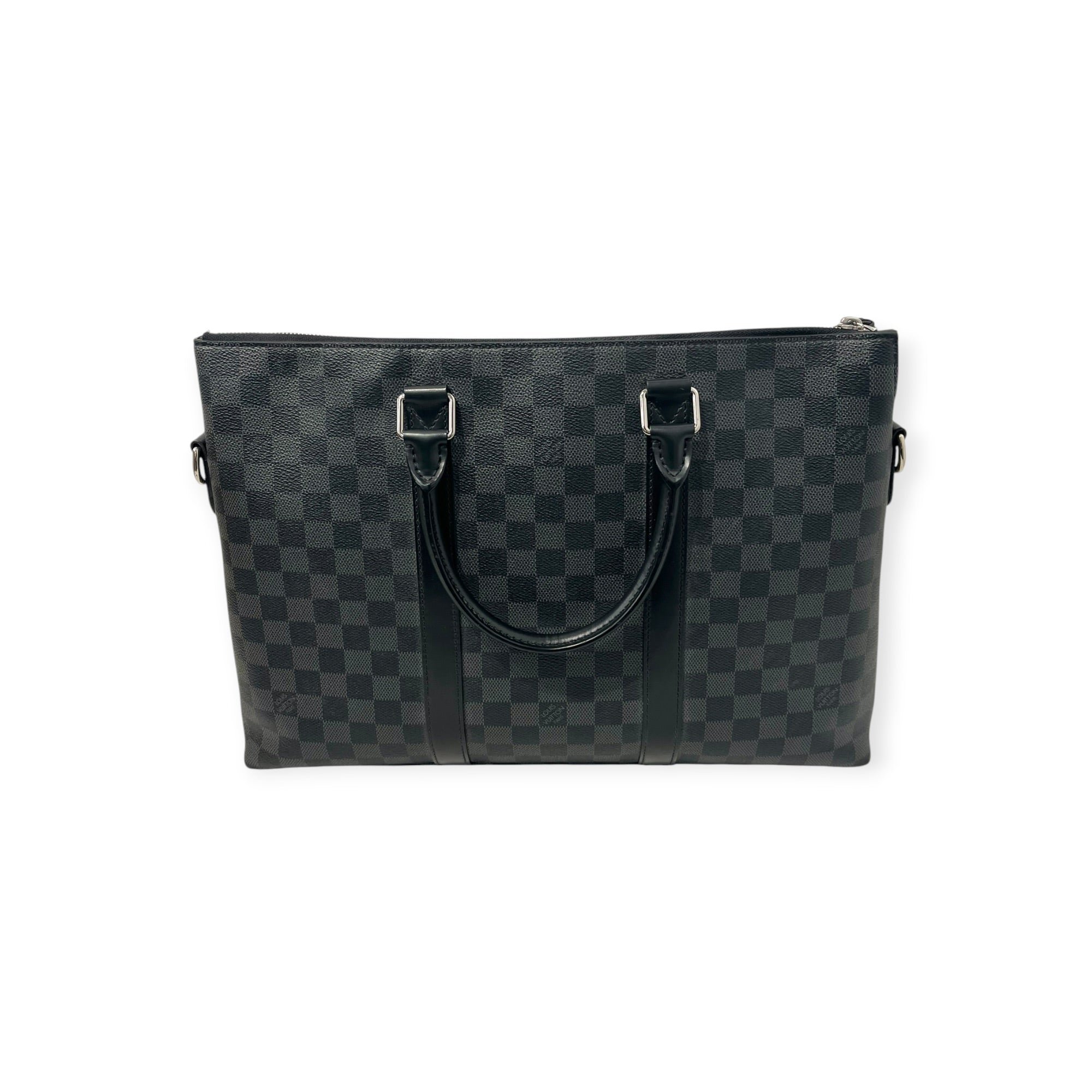 LOUIS VUITTON/Cross Body Bag/Gingham Check/Leather/BLK/DAMIER GRAPHITE TADAO PM TOTE view 3