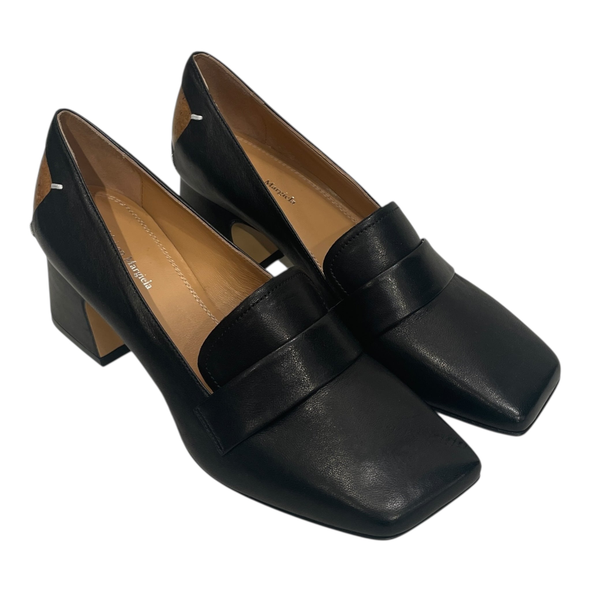 Maison Margiela/Heels/EU 35/Leather/BLK/CUT OUT HEEL SQUARE TOE HEEL view 1