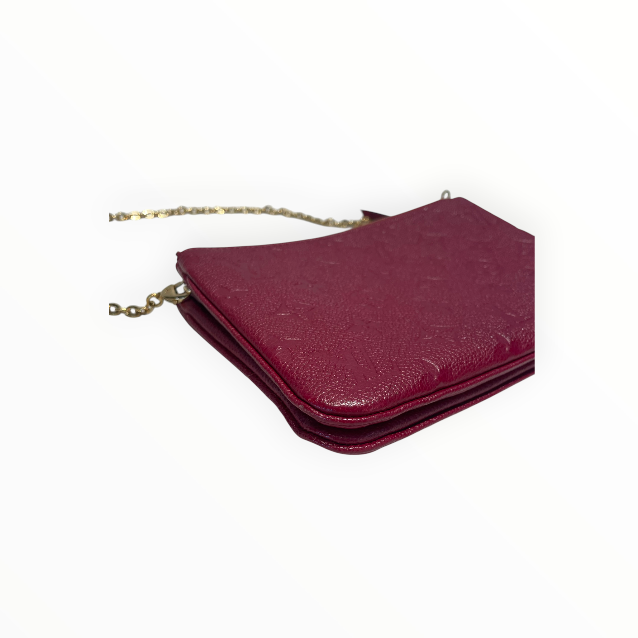 LOUIS VUITTON/Cross Body Bag/Leather/RED/Empreinte Pochette view 7
