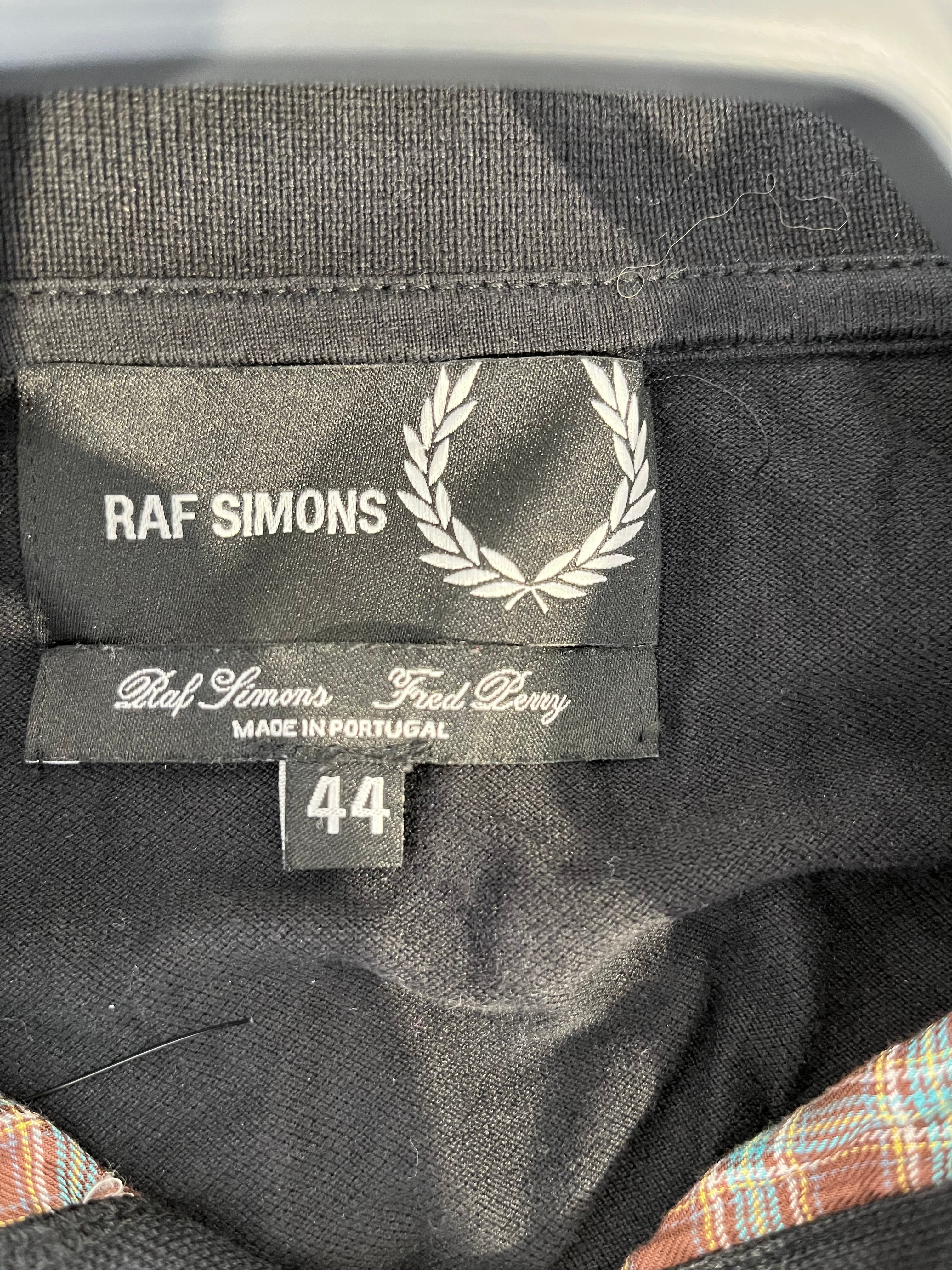 RAF SIMONS/FRED PERRY/Polo Shirt/44/Cotton/BLK/oversized snap button polo view 3