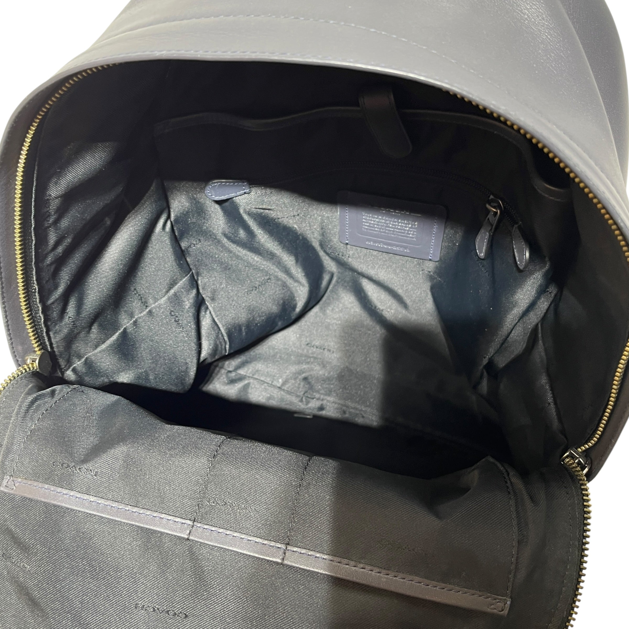 COACH/Backpack/Leather/NVY/STITCHED LEATHER BACKPACK view 4