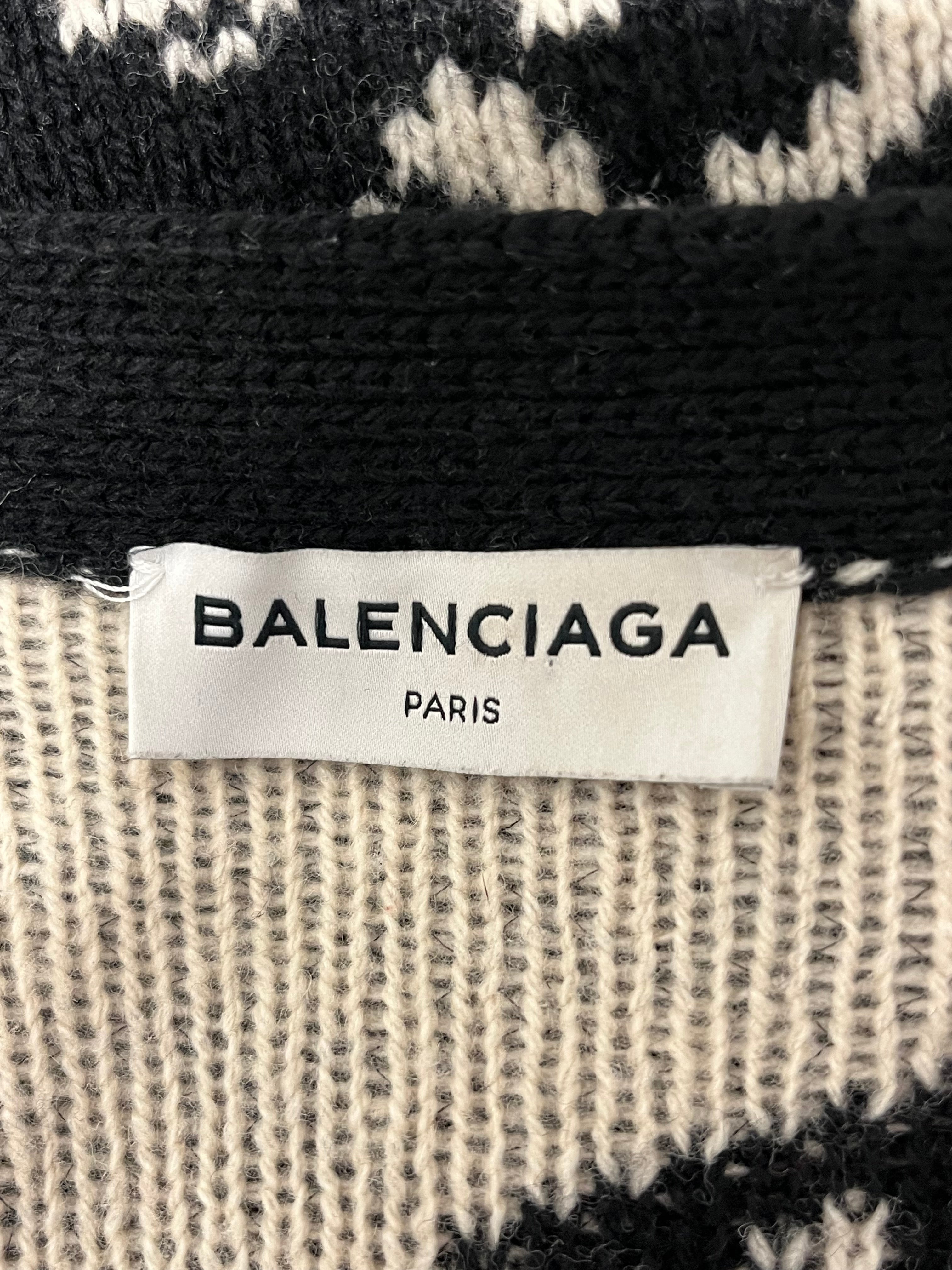 BALENCIAGA/Heavy Cardigan/36/Graphic/Wool/BLK/ARCHETYPES DIAGONAL LOGO HOODI view 3