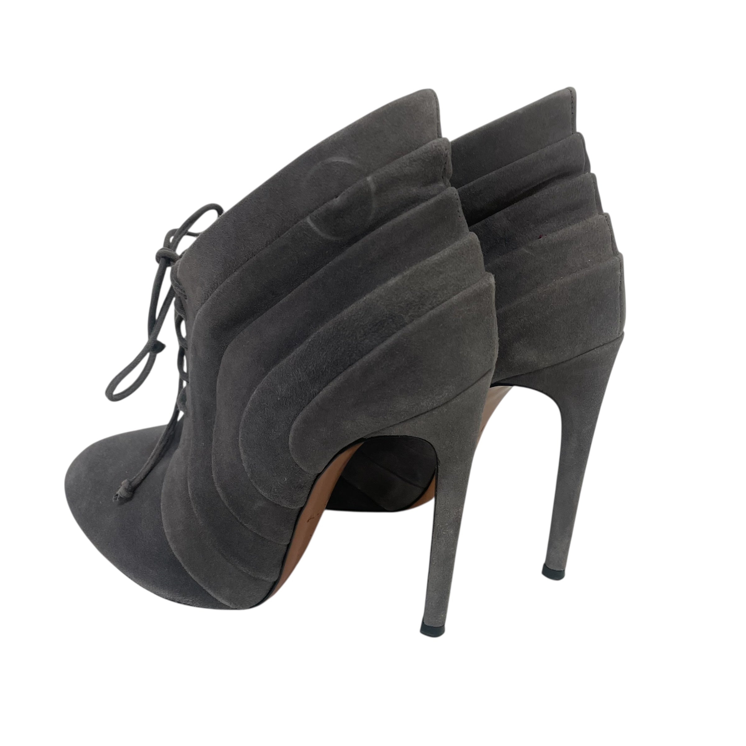 ALAIA/Heels/EU 37.5/Suede/GRY/LAYERED HEEL view 2