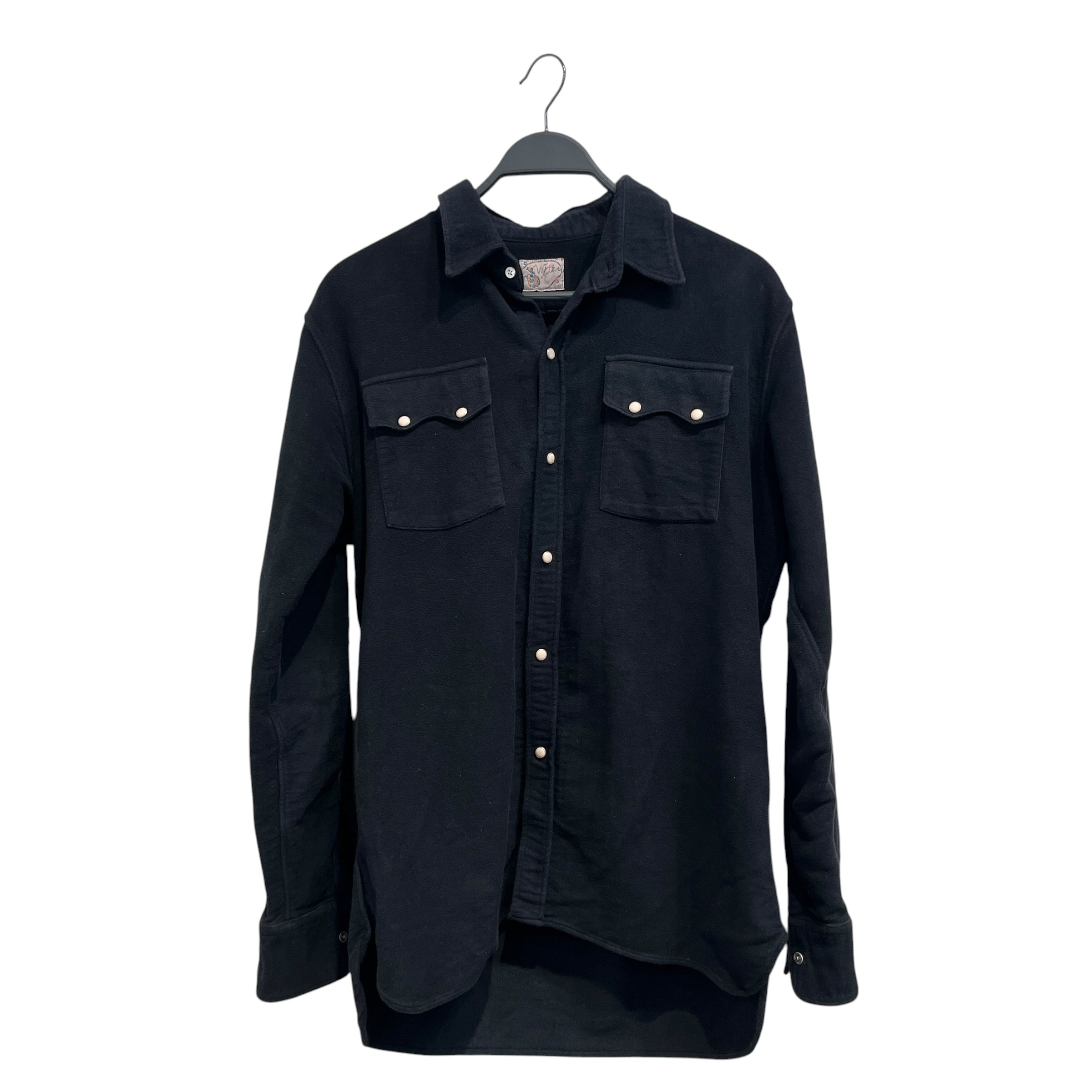 WYTHE/Shirt/XL/Cotton/BLK/WHITE PEARL BUTTONS