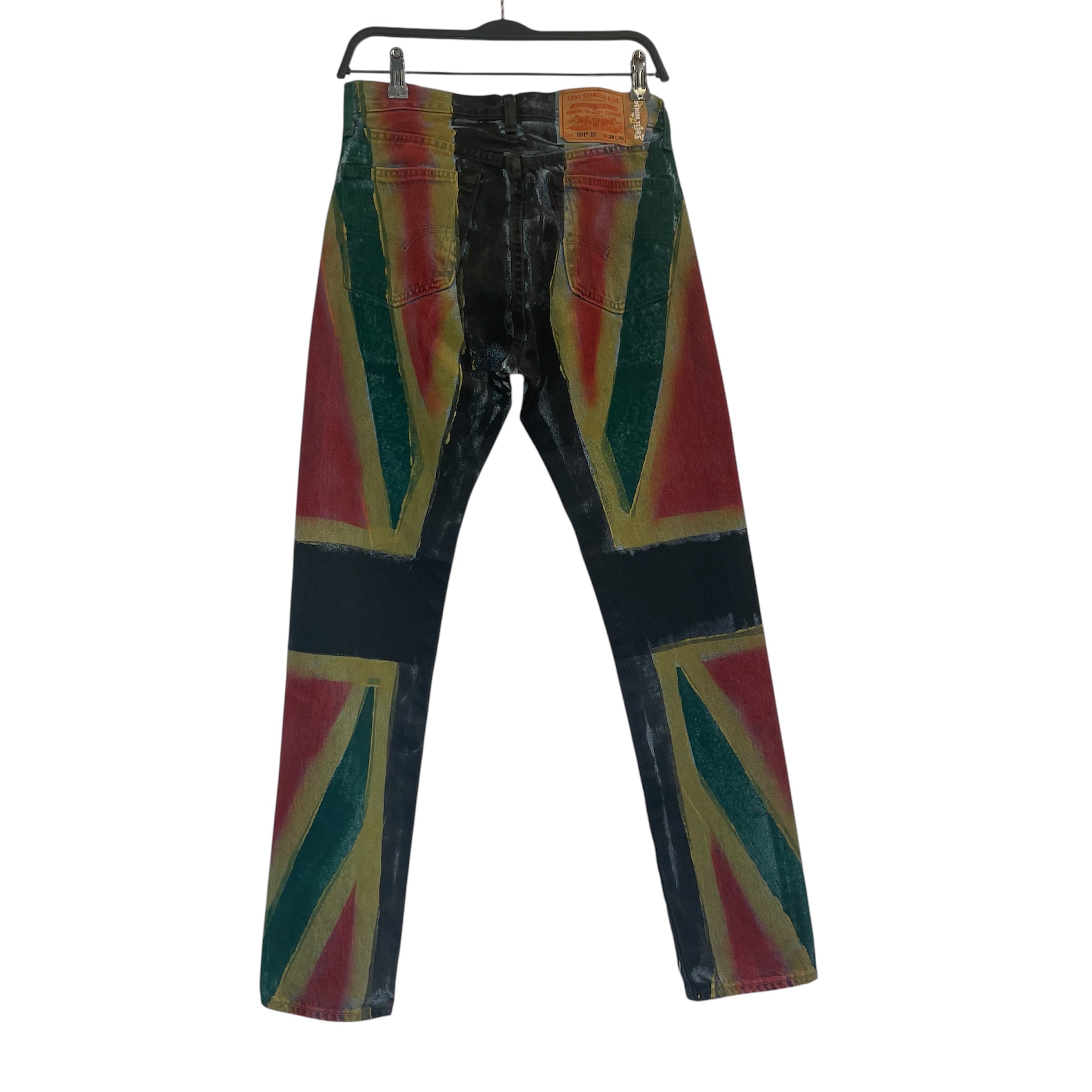DENIM TEARS/Straight Pants/28/Denim/MLT/All Over Print/JAMAICAN FLAG COLORS view 2