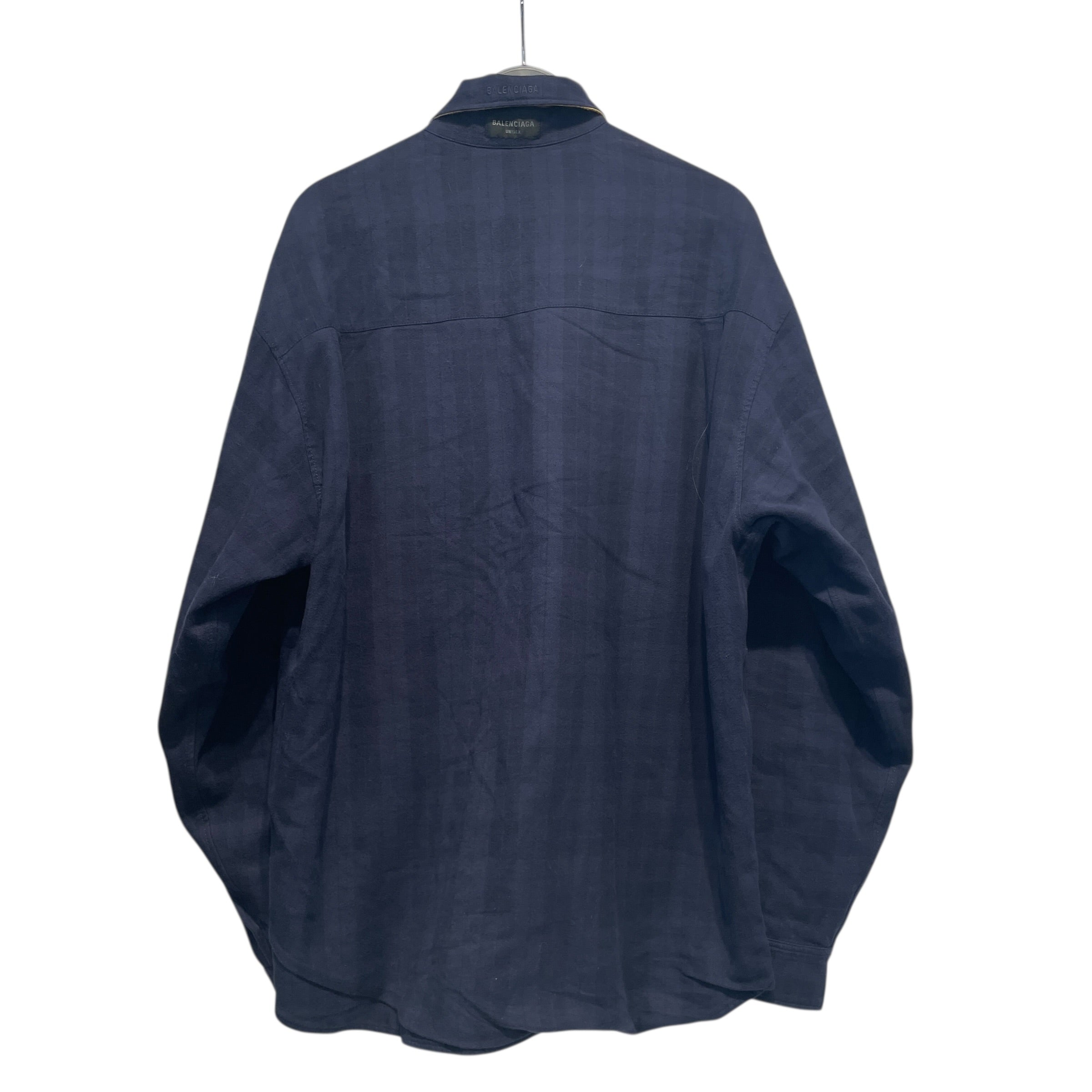 BALENCIAGA/LS Shirt/Cotton/NVY/REVERSAIABLE FLANNEL view 2