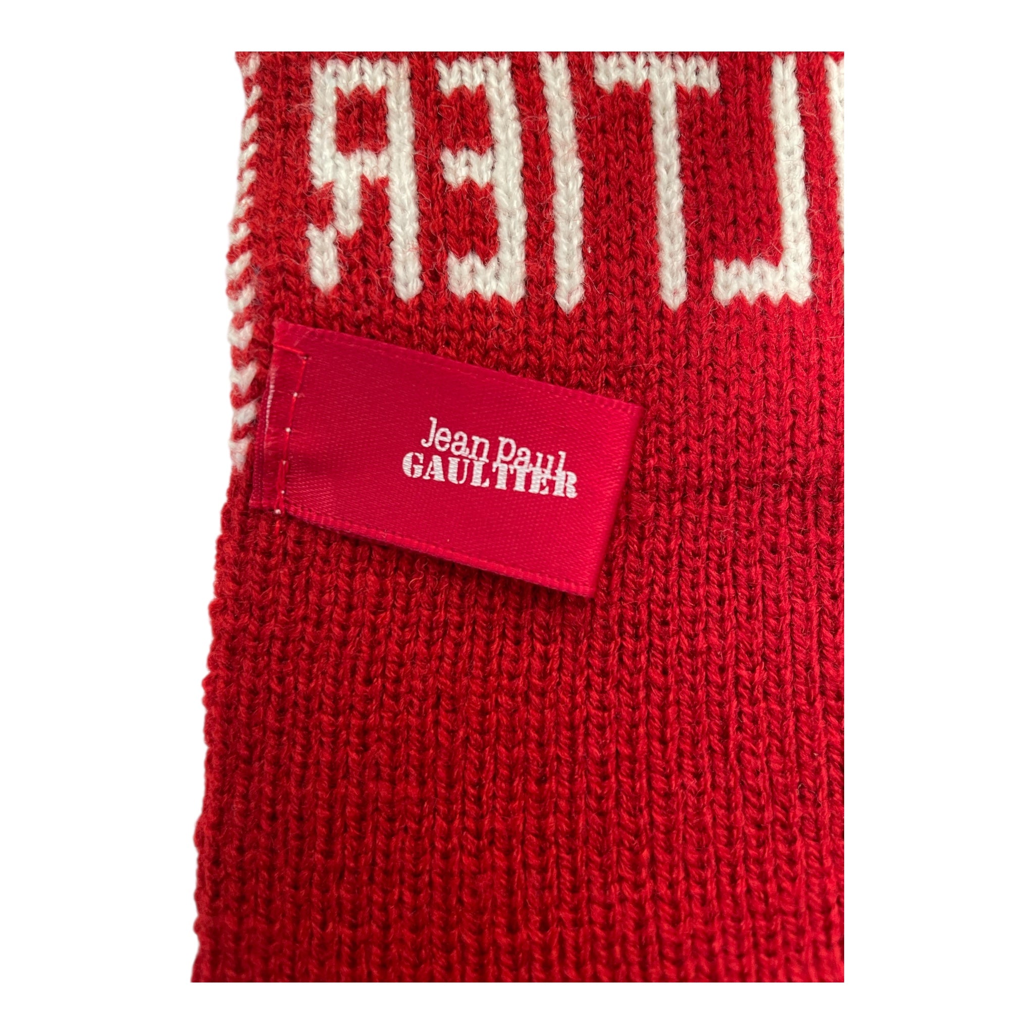 Jean Paul Gaultier/Scarf/Stripe/Acrylic/RED/I <3 GAULTIER view 3