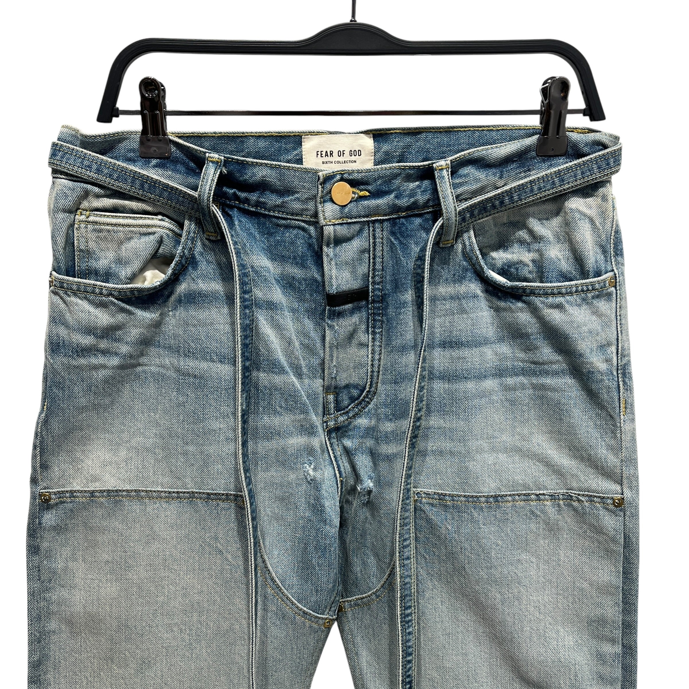 FEAR OF GOD/Straight Pants/32/Denim/BLU/SLIM DOUBLEKNEE BELTED LIGHT view 10