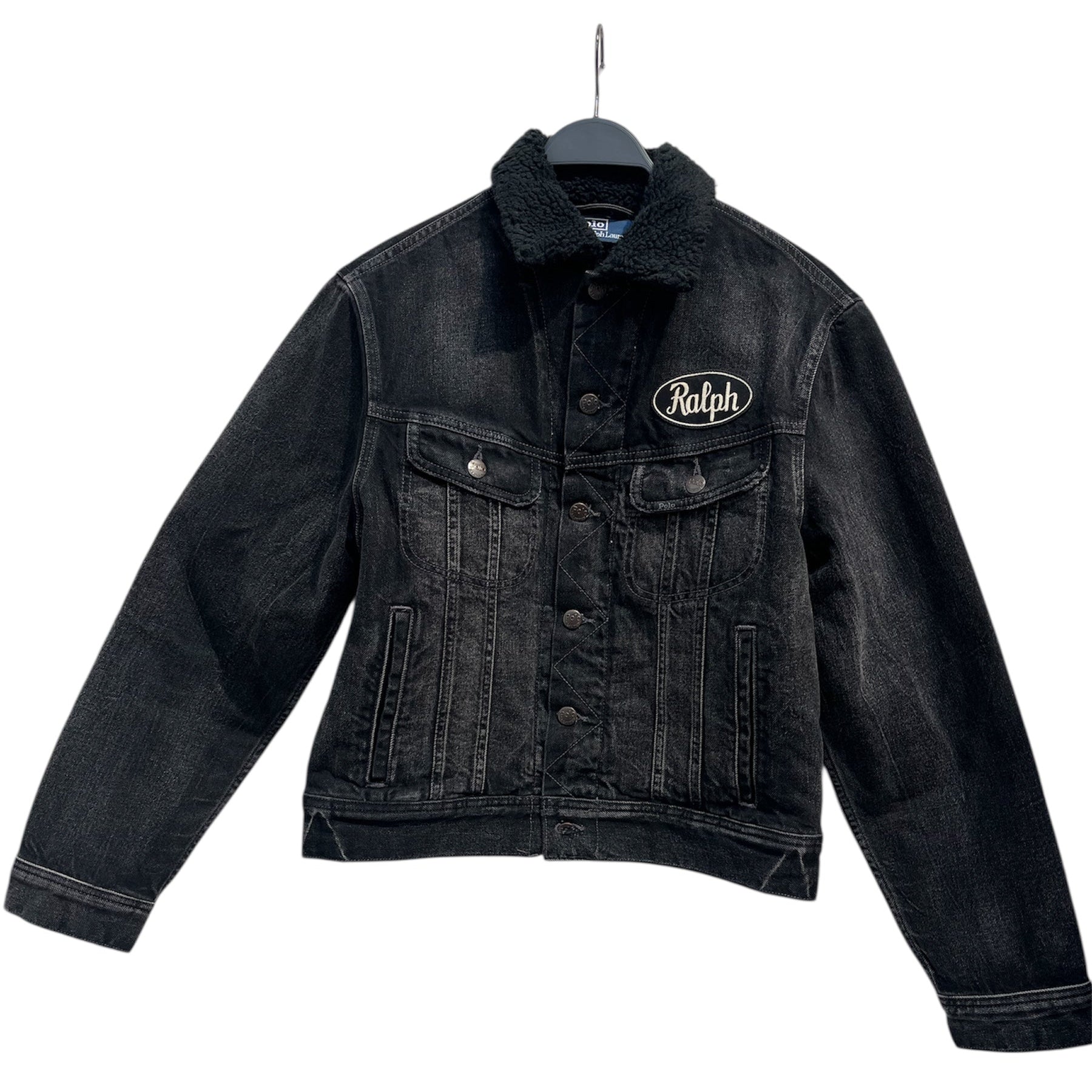 POLO RALPH LAUREN/Denim Jkt/S/Denim/BLK/DISTRESSED SHERPA DENIM JKT view 1