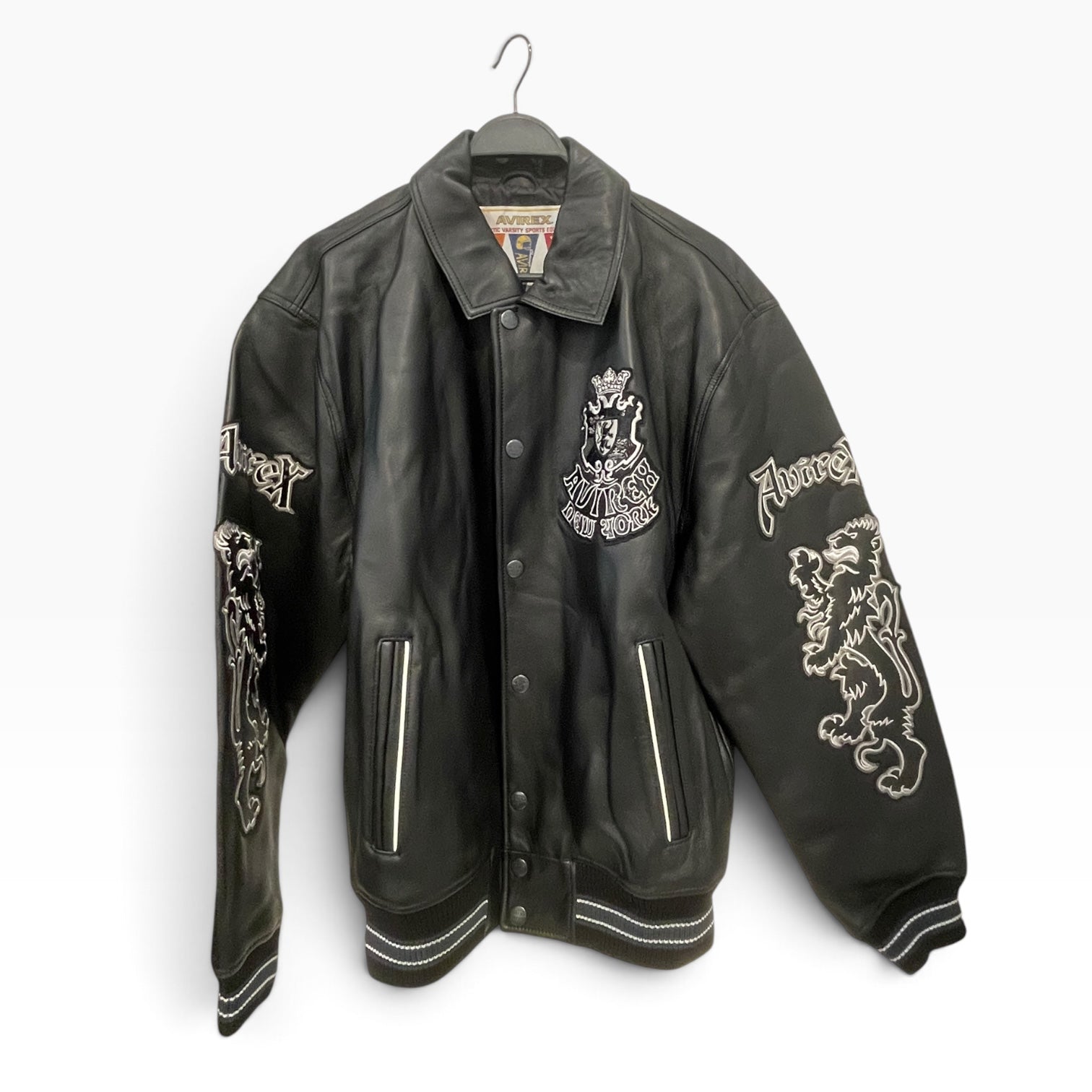 AVIREX/Leather Jkt/XL/Leather/BLK/WHT Sleeves & Bck Graphics view 1