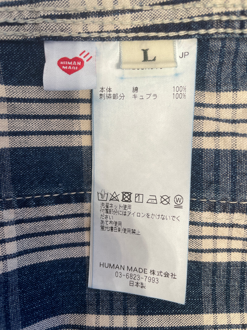 HUMAN MADE/Denim Jkt/L/Denim/BLU/Plaid/Work Jacket
