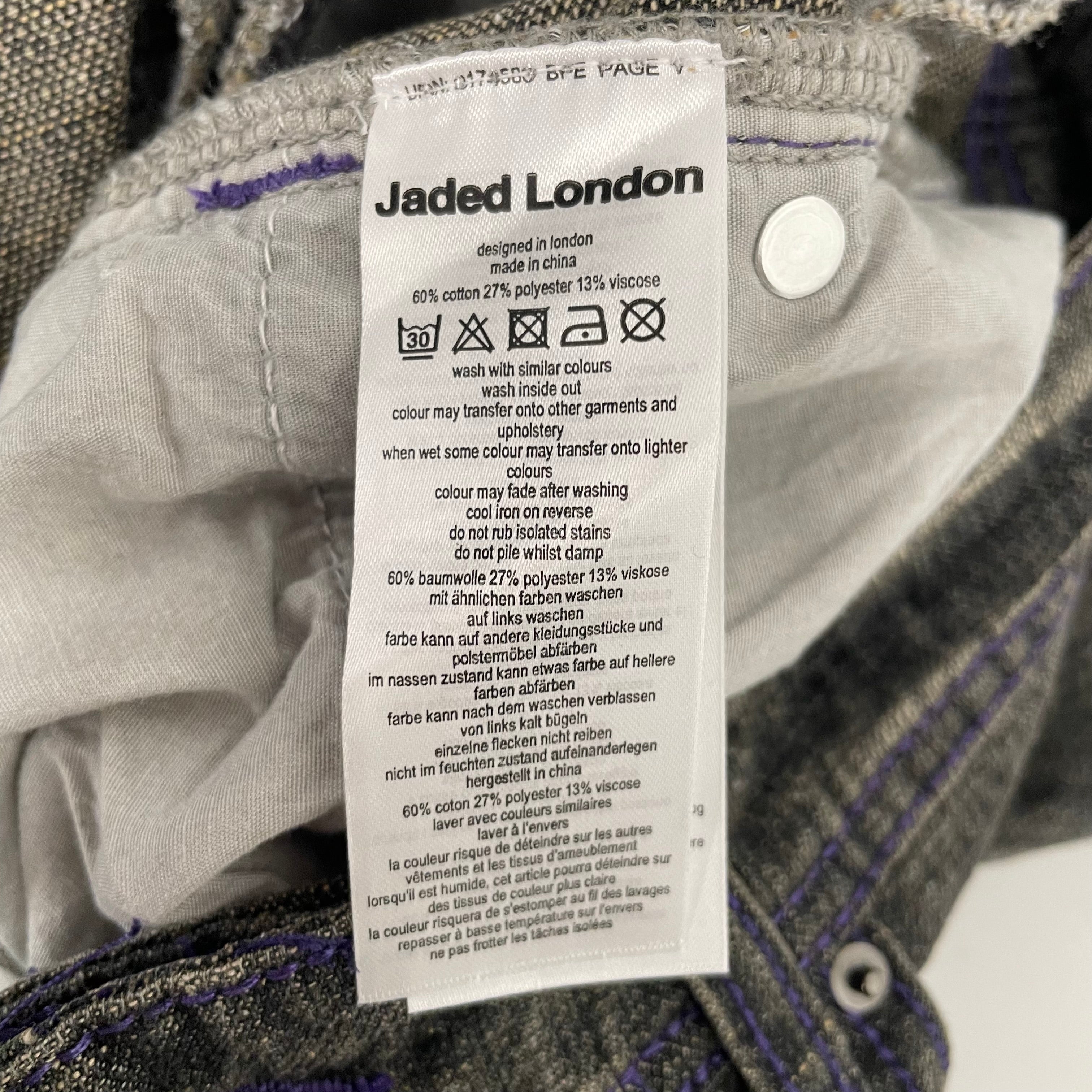 JADED LONDON/Shorts/32/Denim/GRY/PURPLESTITCH view 4