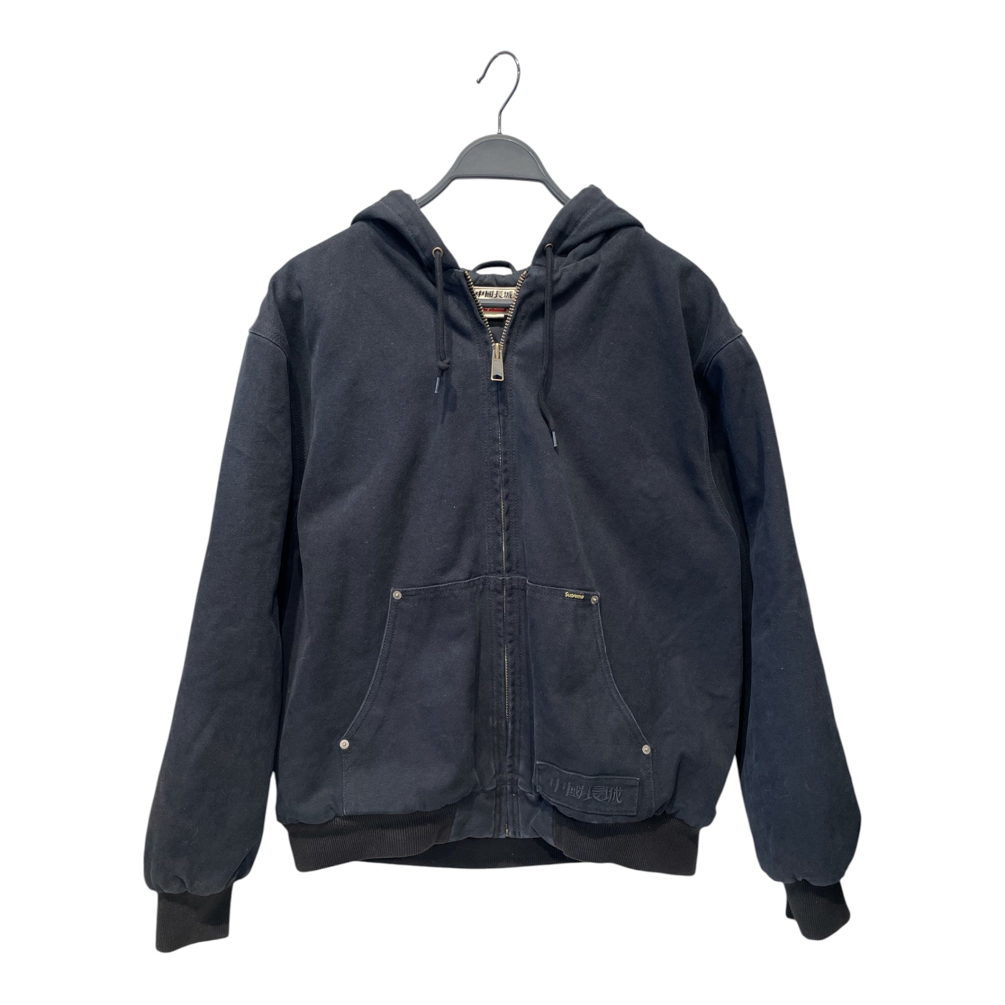 THE GREAT CHINA WALL/Supreme/Zip Up Hoodie/L/Cotton/BLK/STUDDED WORK JACKET view 1