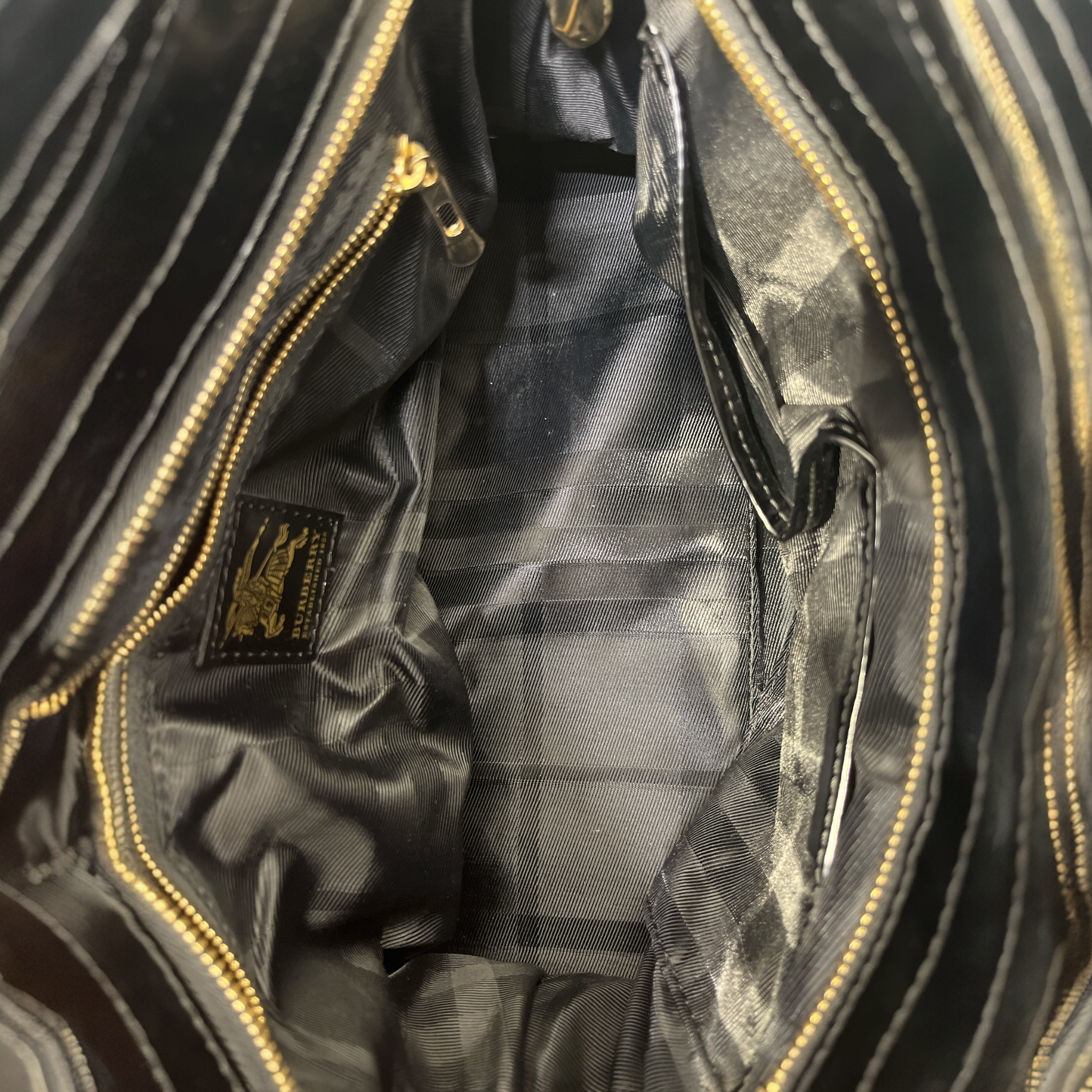 BURBERRY/Bag/Cotton/BLK/GOLD HARDWARE view 4