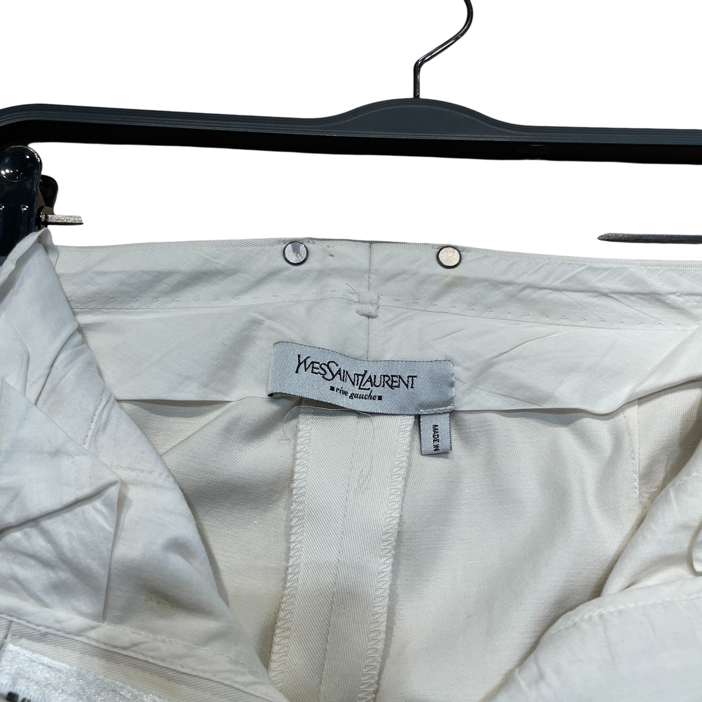 YVES SAINT LAURENT/Overall/Cotton/WHT/Studded Pants view 3