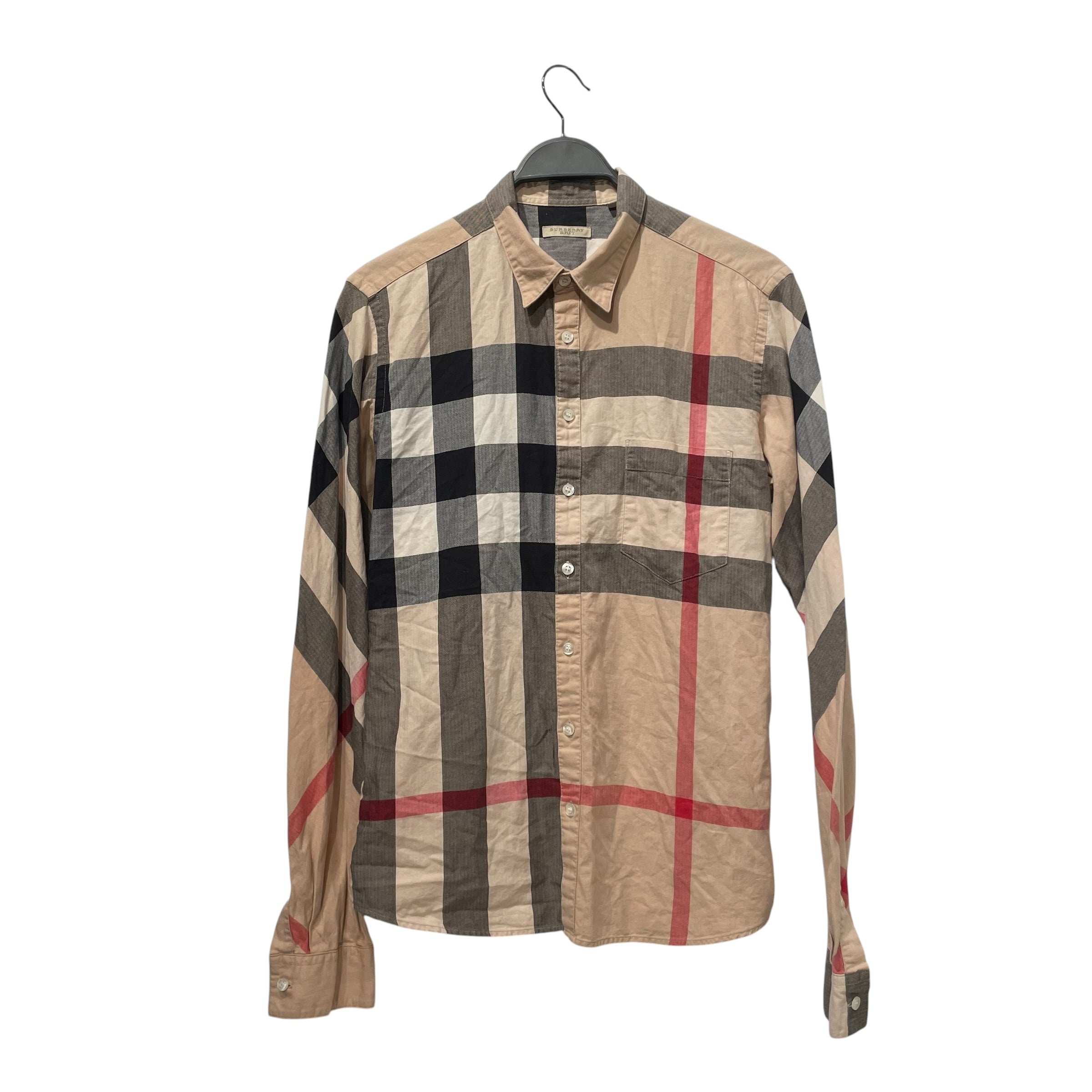 BURBERRY BRIT/LS Shirt/M/Cotton/BEG/Glen Check/Slim Fit, Dual Tone Panel view 1