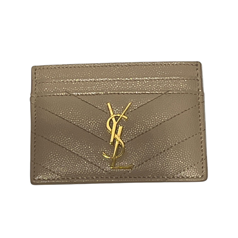 YVES SAINT LAURENT/Wallet/OS/Leather/BEG/YSL GAIN DE POUDRE WALLT