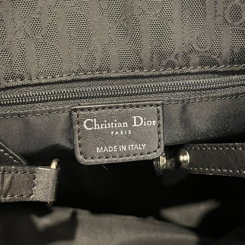 Christian Dior/Hand Bag/Monogram/Leather/BLK/LOVELY BLACK CANVAS TOTE