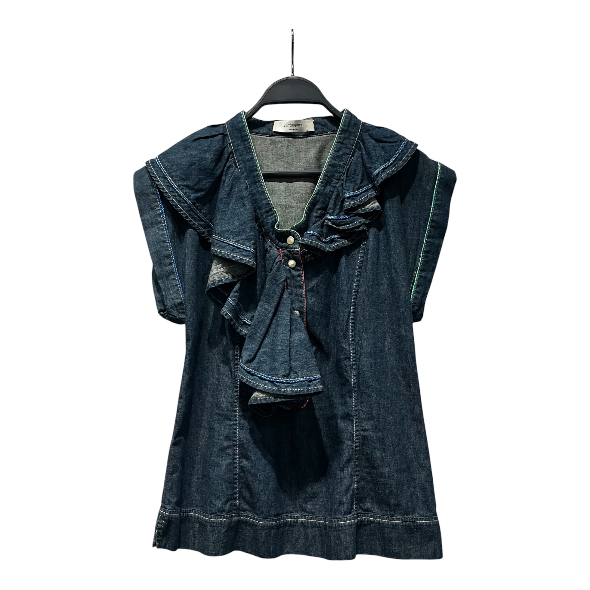 VIKTOR&ROLF/SS Blouse/S/Denim/NVY/ view 1