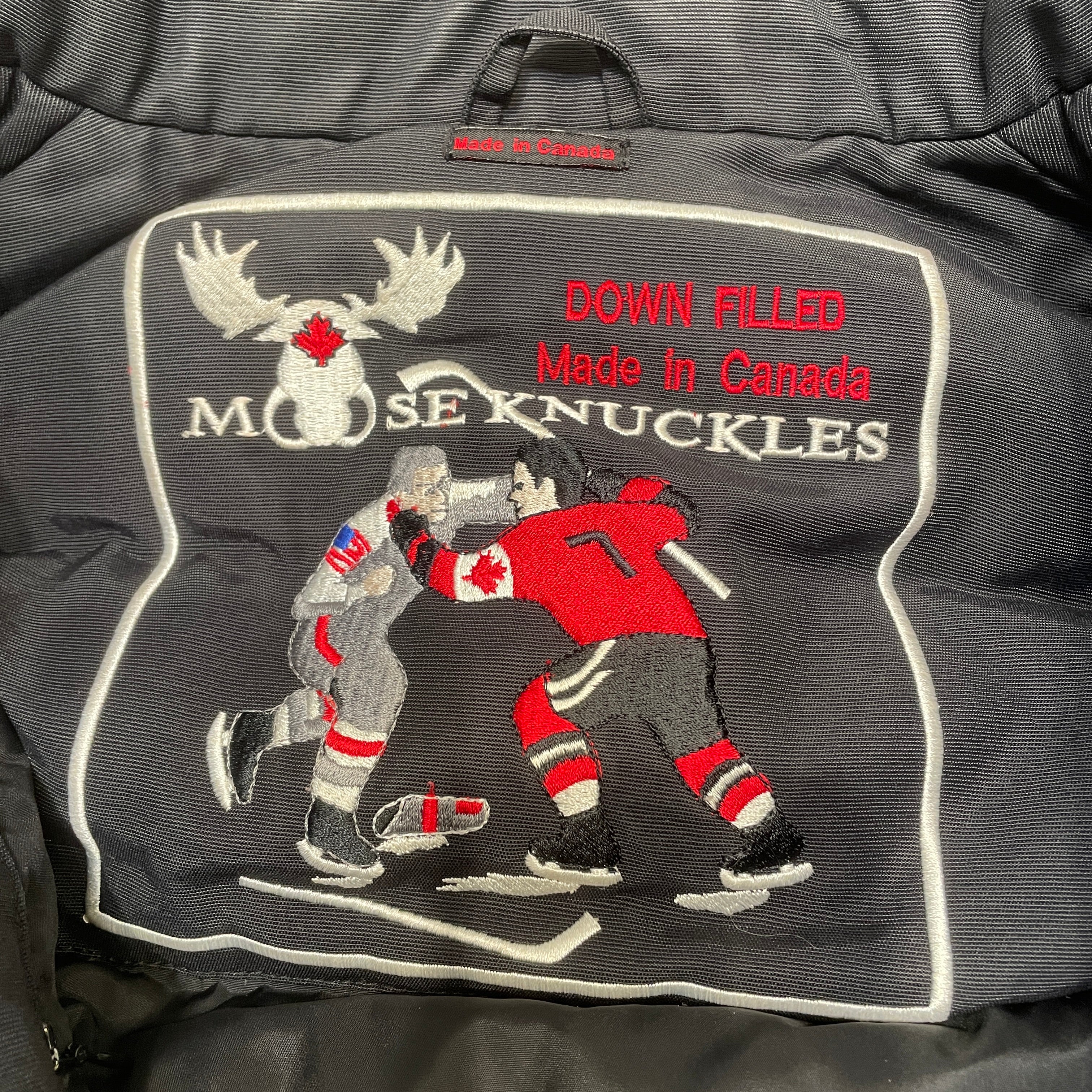 MOOSE KNUCKLES/Jacket/S/Cotton/BLK/down jacket fur hood view 3