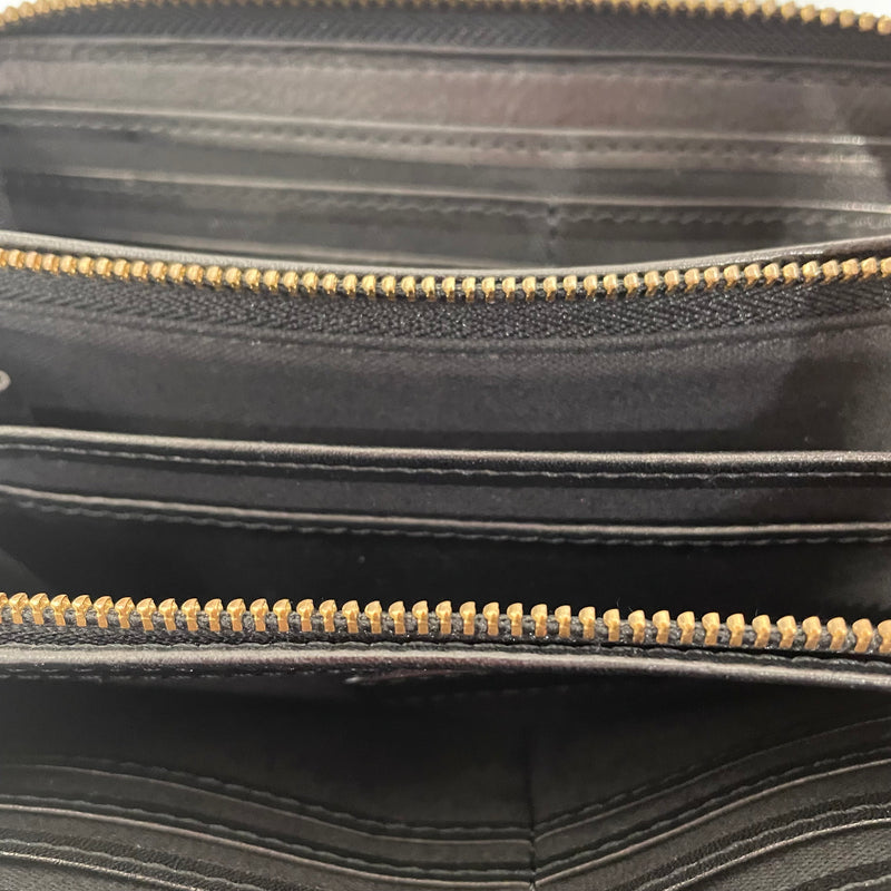 Vivienne Westwood/Long Wallet/All Over Print/Leather/BLK/Embossed Orb Logo Wallet