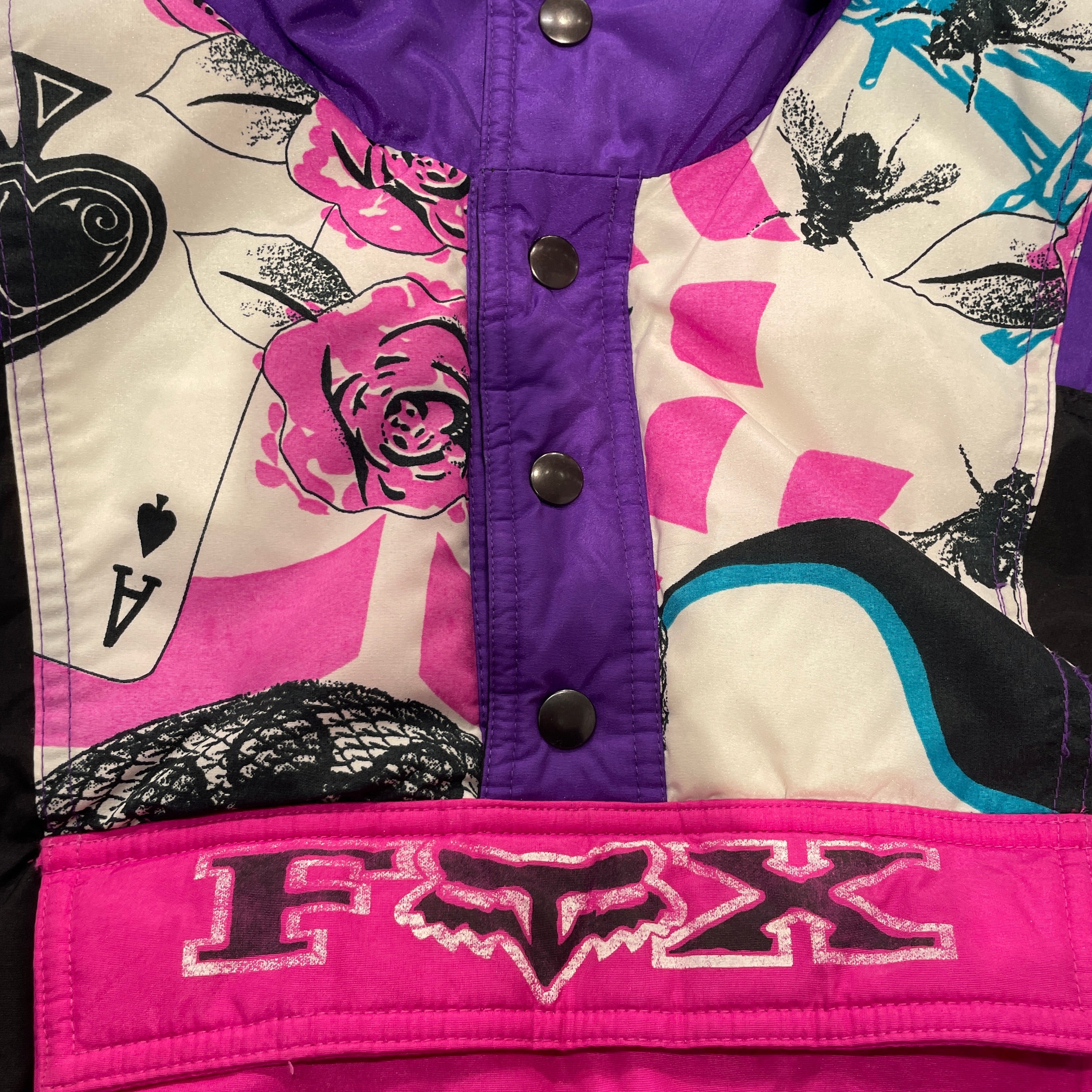 FOX/Puffer Jkt/M/Nylon/PPL/Graphic/Y2K GRAPHIC QUARTER BUTTON UP view 4