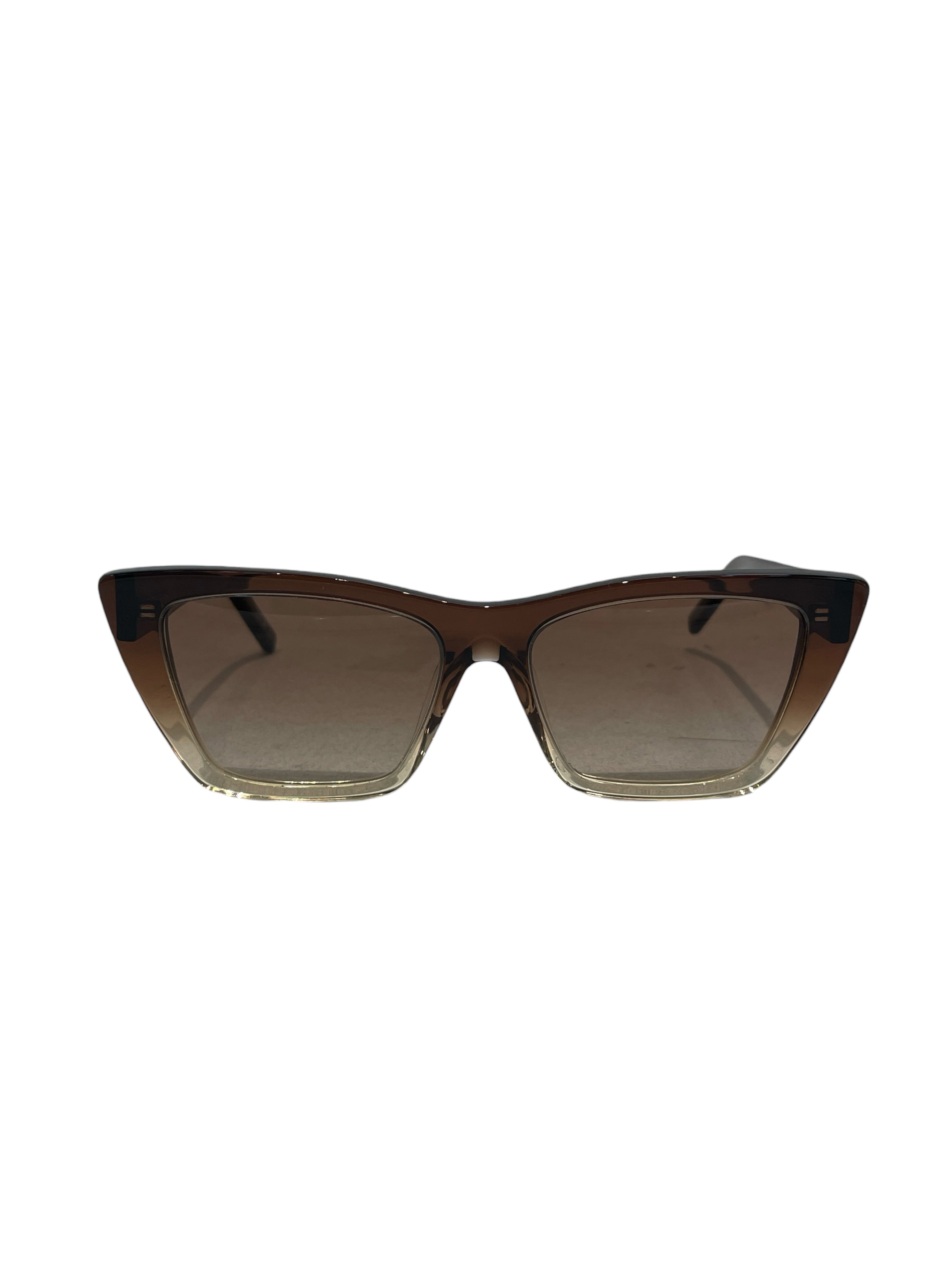 SAINT LAURENT/Sunglasses/Plastic/BRW/L's/cat eye mica view 1