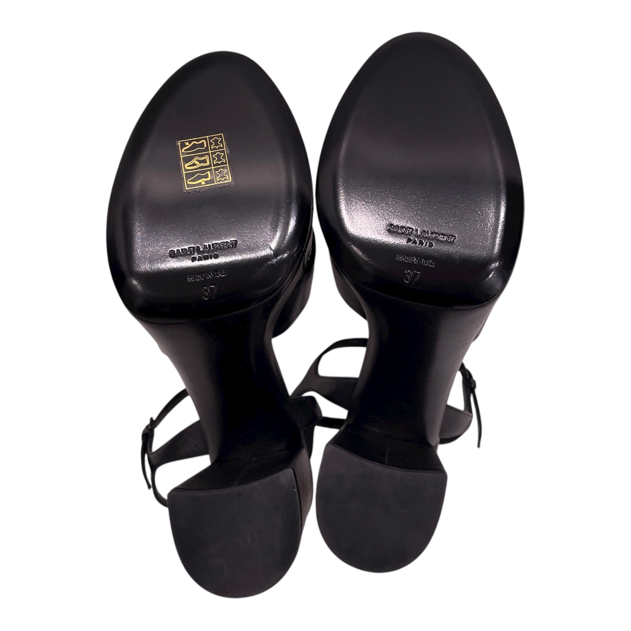 SAINT LAURENT/Heels/EU 37/Leather/BLK/KNOT TOE PLATFORM HEEL view 6