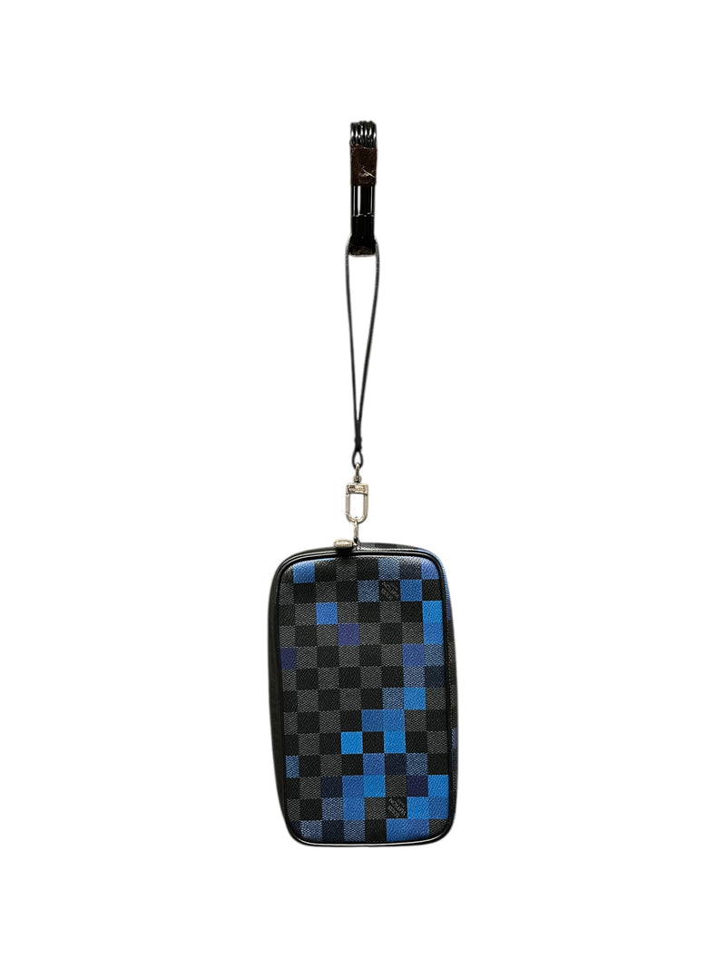 LOUIS VUITTON/Pouch/S/All Over Print/Leather/BLU/2019 Damier Graphite Alpha Pix