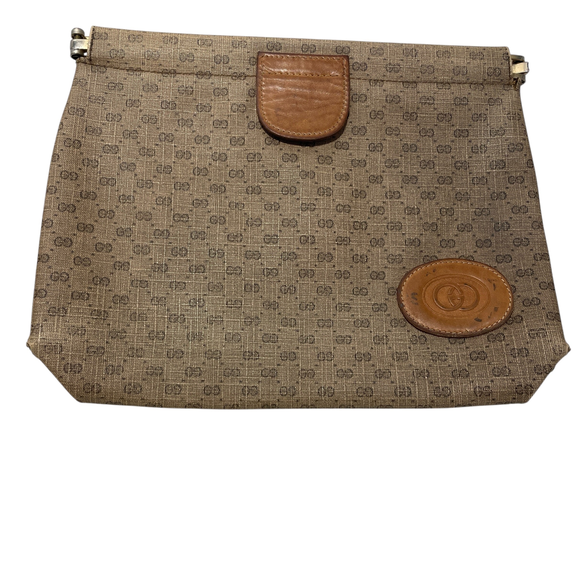 GUCCI/Pouch/Monogram/Cotton/BEG/Mini Supreme Envelope Clutch view 1