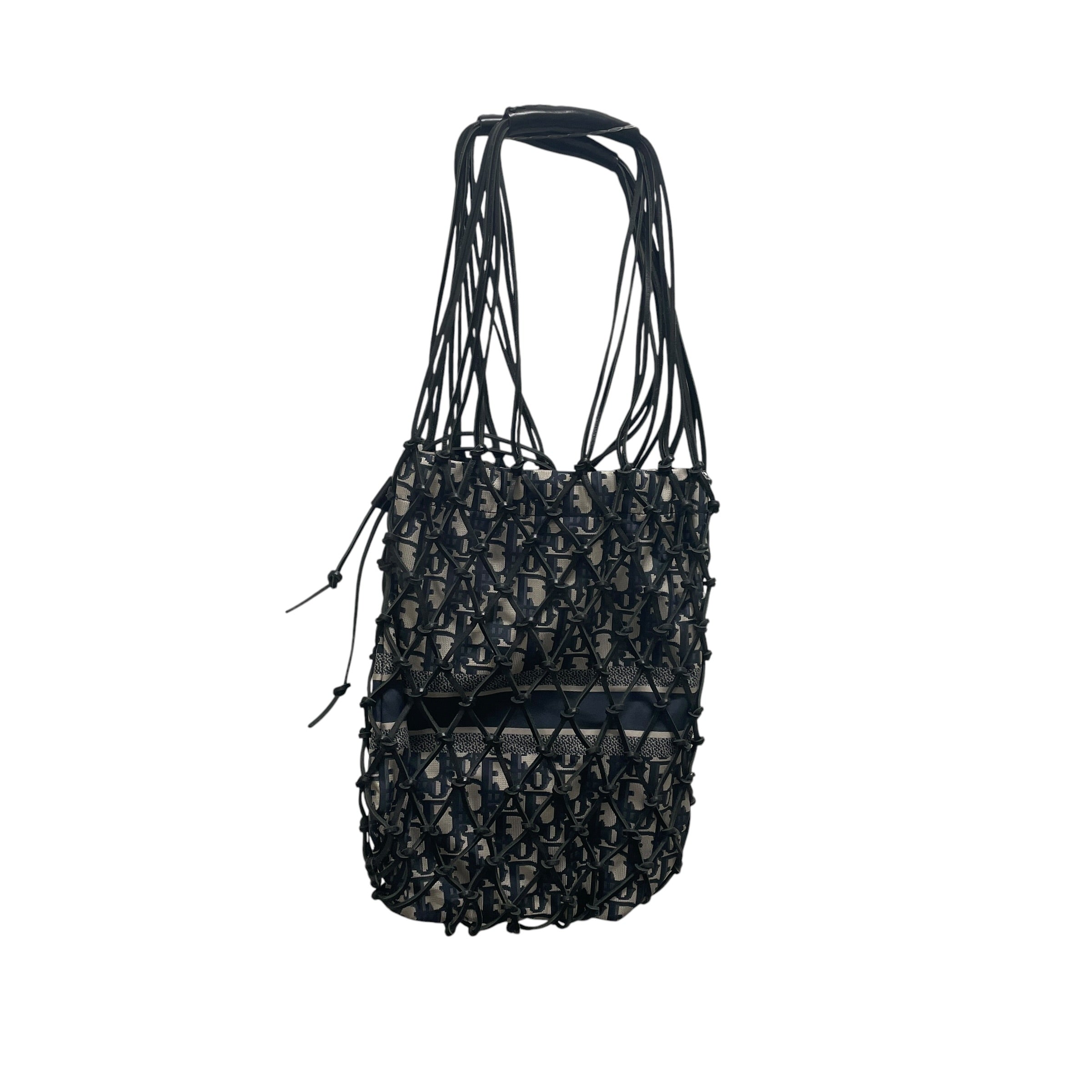 Christian Dior/Tote Bag/Monogram/BLK/netted view 2