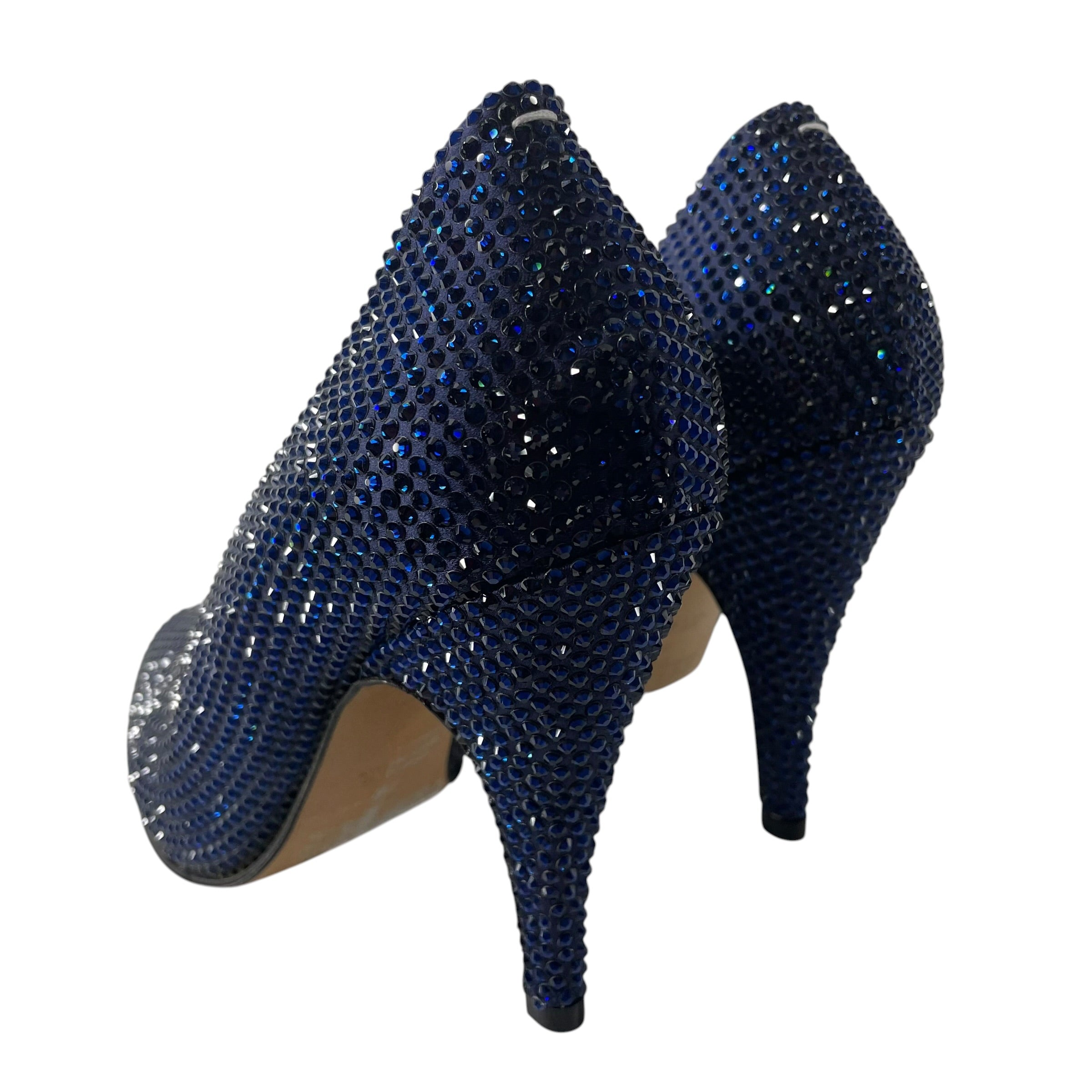 Maison Margiela/Heels/EU 39/Leather/NVY/tabi rhinestone view 2