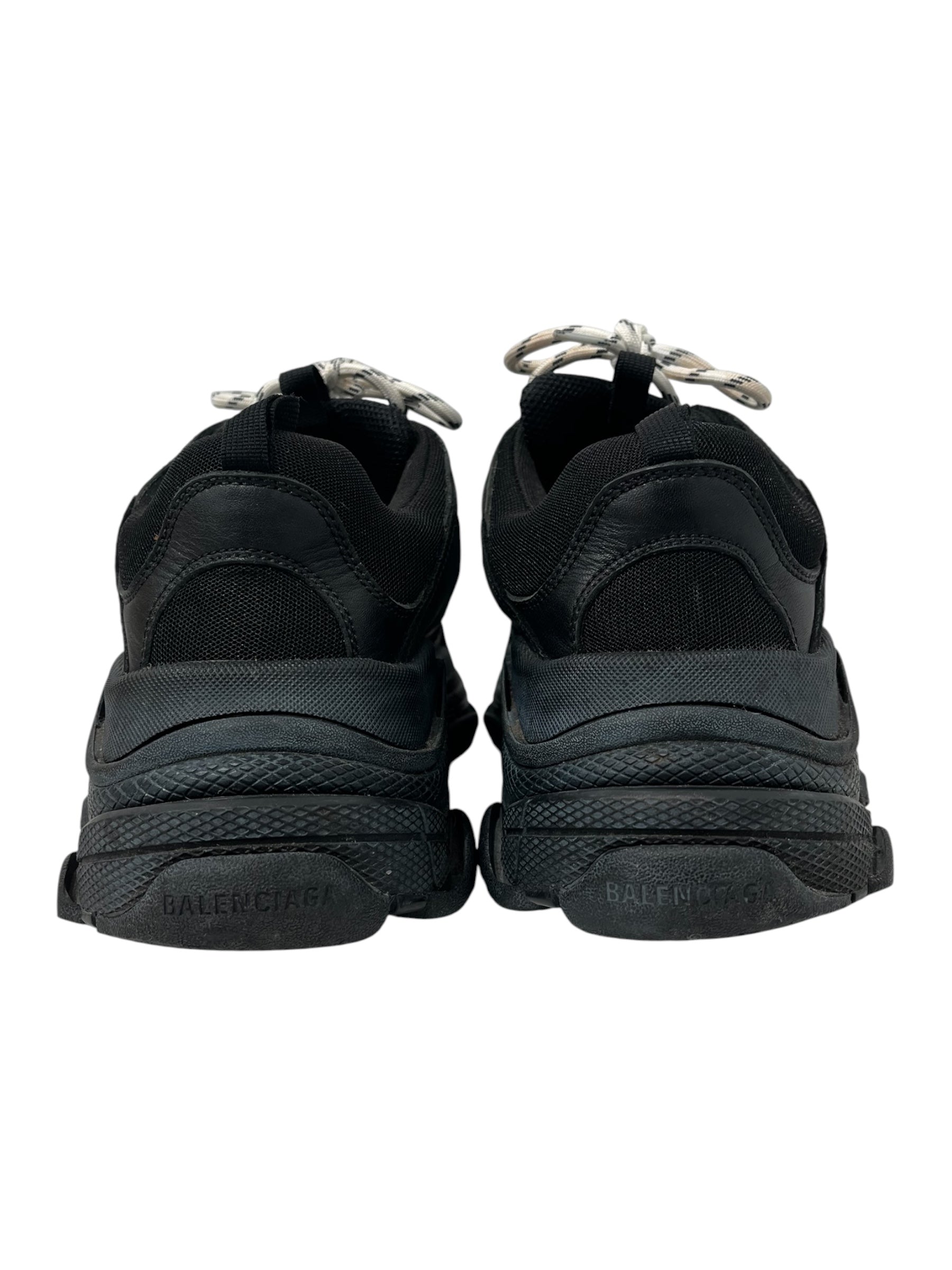 BALENCIAGA/Low-Sneakers/US 12/Cotton/BLK/TRIPLE S ALL BLACK 12 view 3