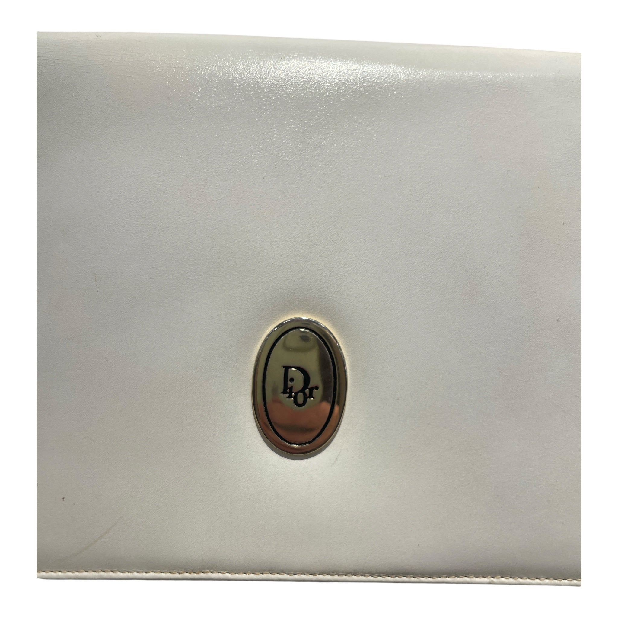 Christian Dior/Cross Body Bag/Leather/WHT/1970 Vintage Calf Skin view 4