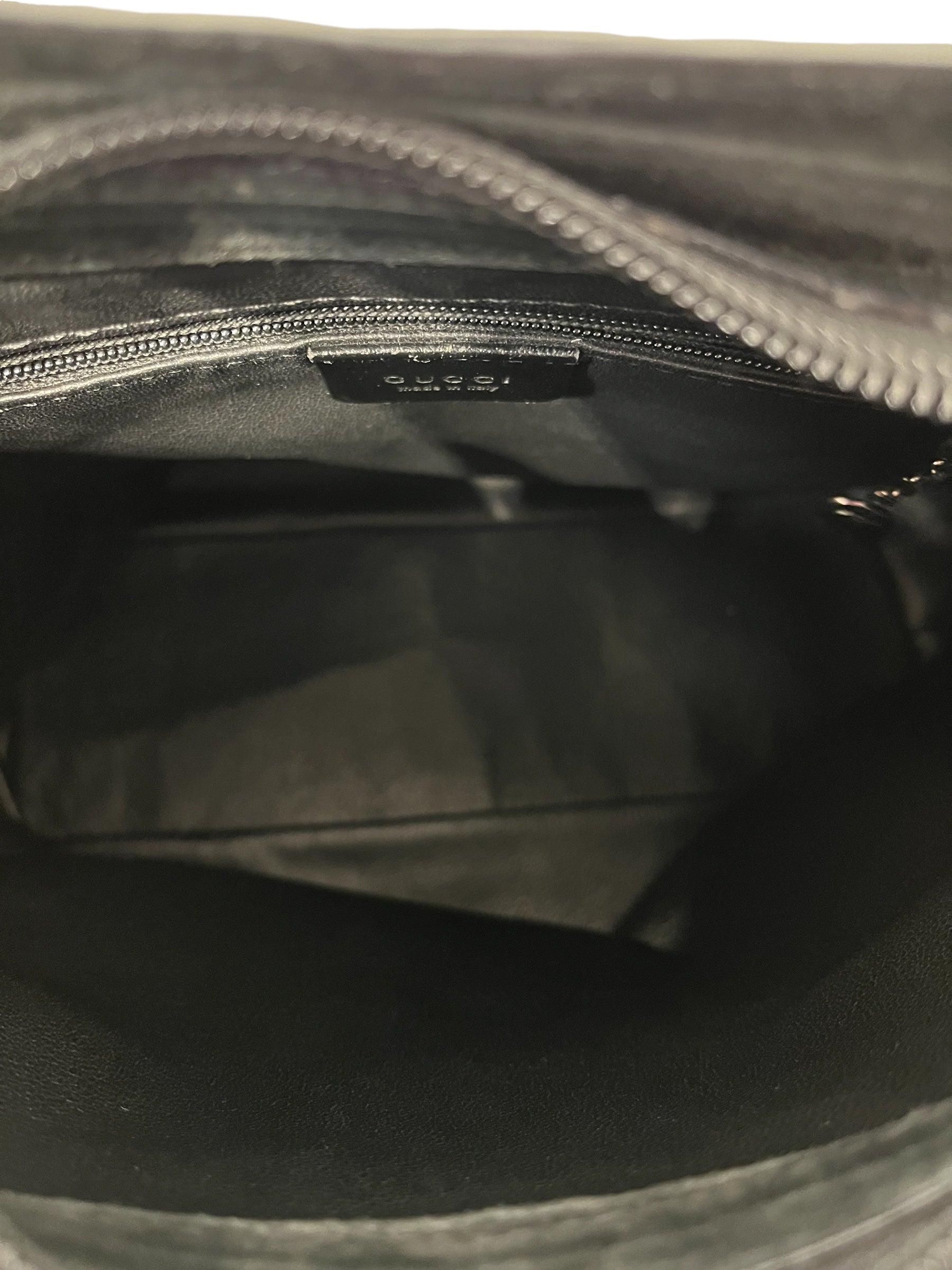 GUCCI/Hand Bag/Monogram/Suede/BLK/BLACK BAMBOO HANDLE view 6