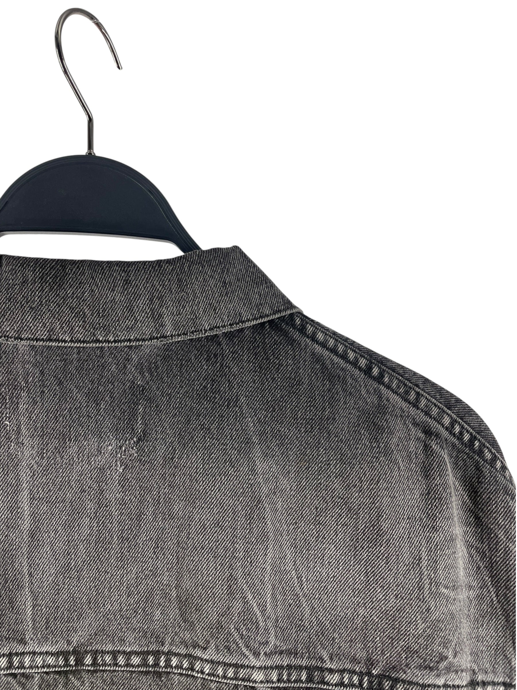 BALENCIAGA/Denim Jkt/S/Denim/GRY/Graphic/MELTING SMILEY FACE SS21 view 4