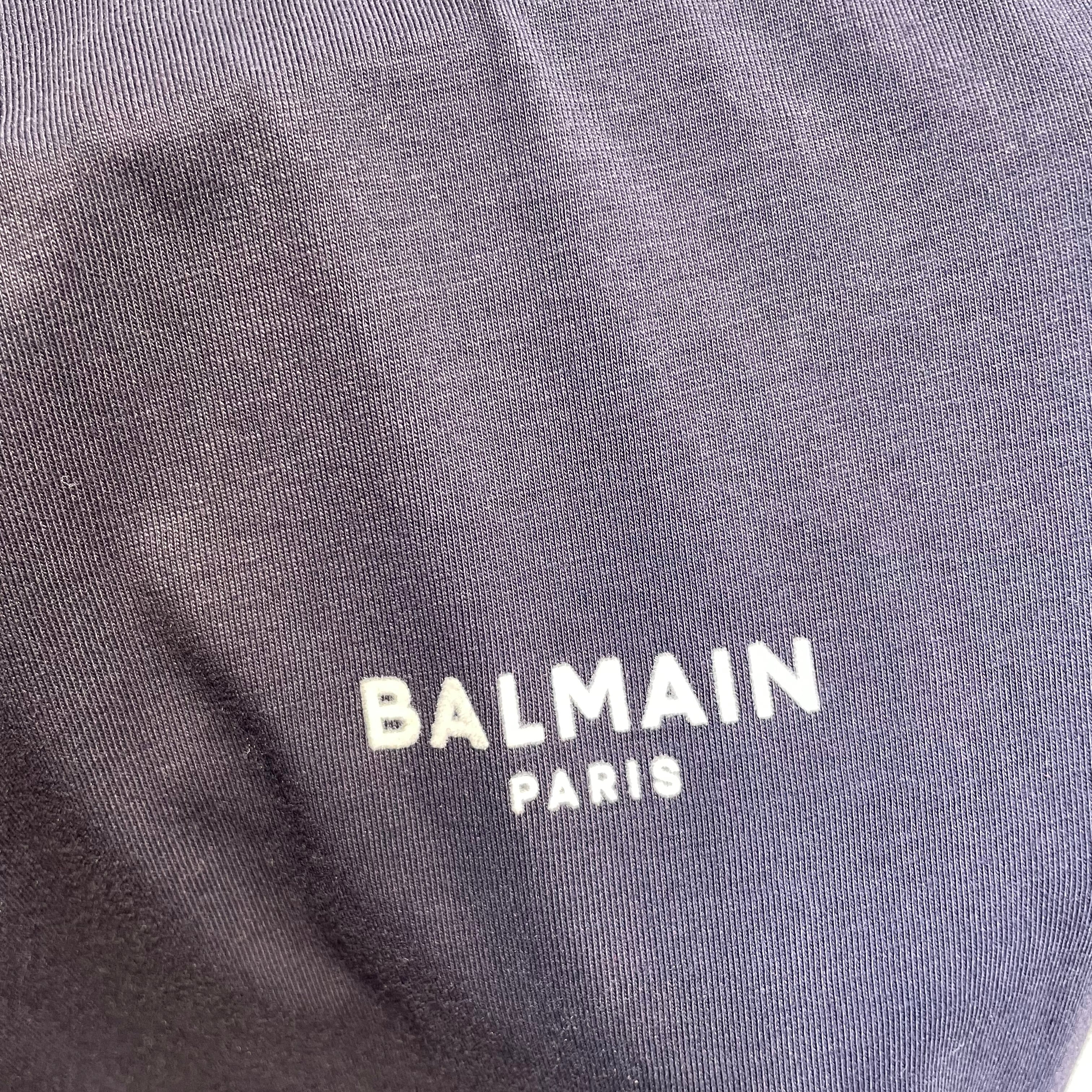 BALMAIN/T-Shirt/XXS/Cotton/NVY/wht lettering logo view 4
